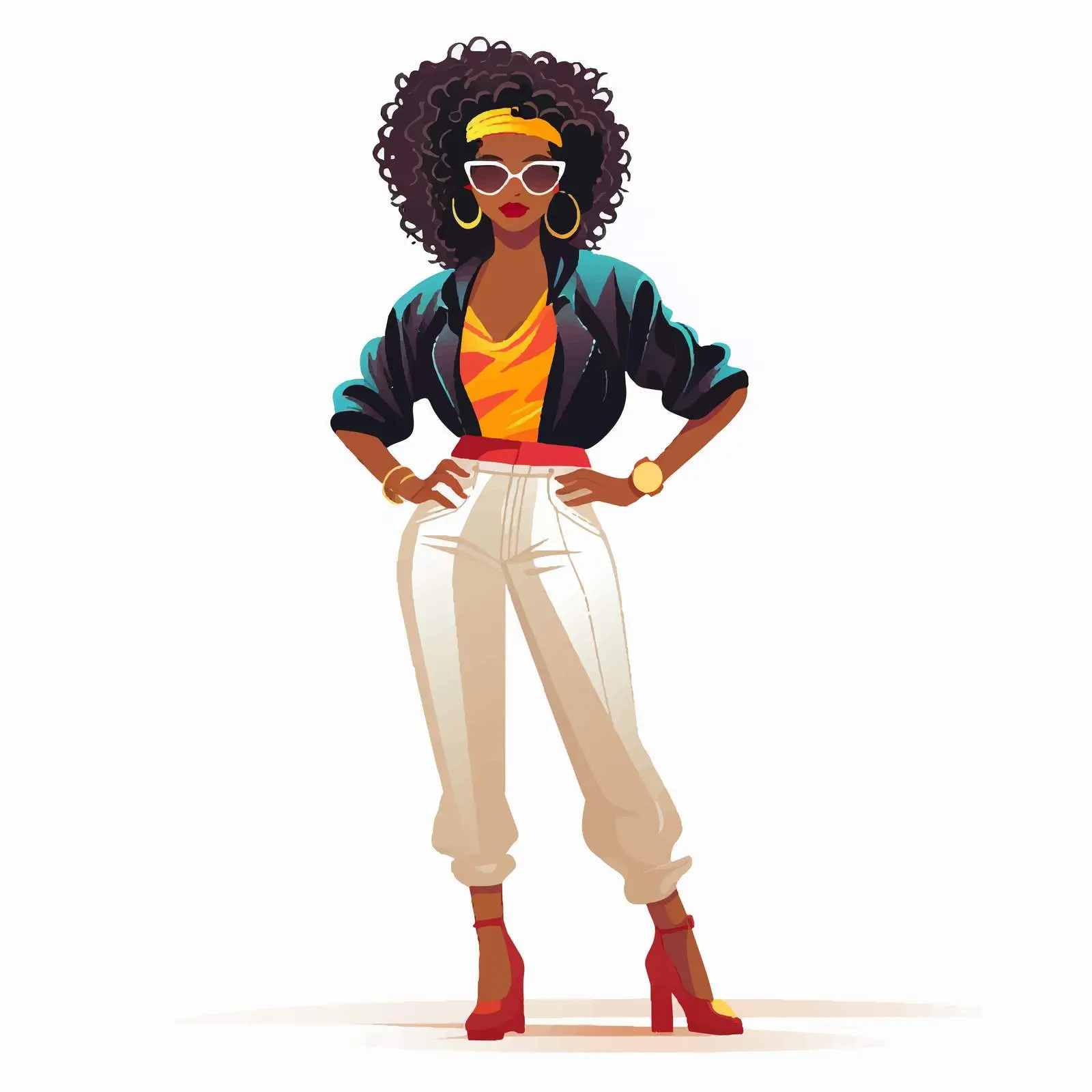 Retro 80s Fashion of Black Girl in Africa — free download from Dotvec
