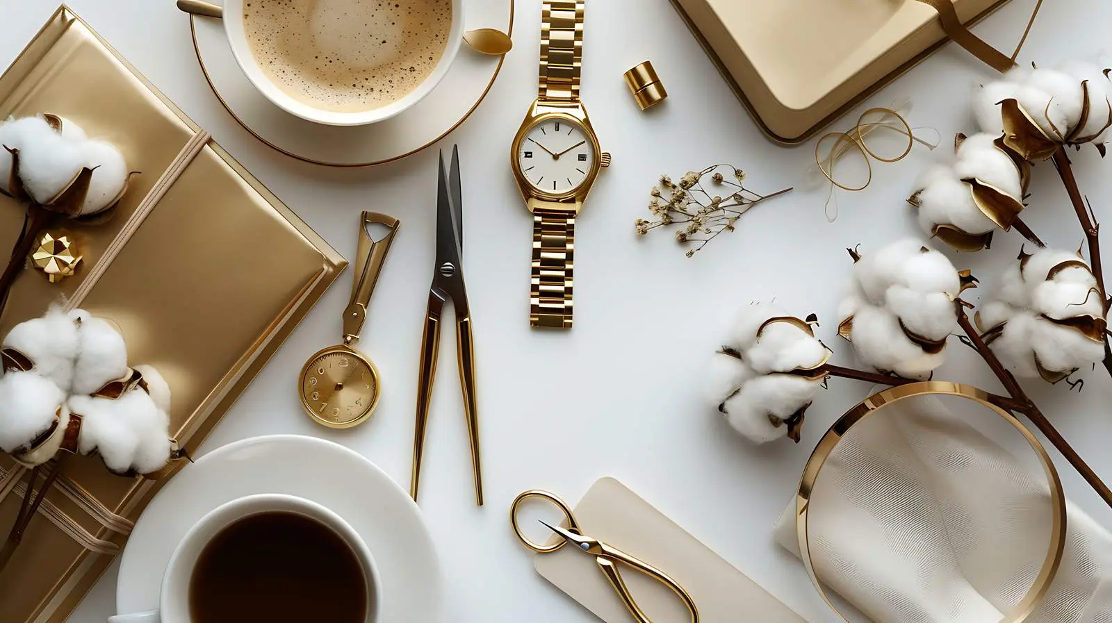 Stylish Woman's Accessories on Gold Desk — free download from Dotvec