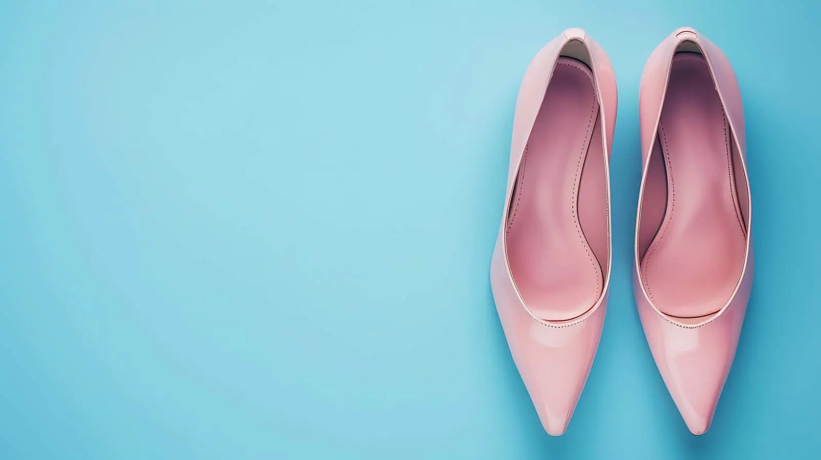 Pale Pink High Heel Shoes on Blue Background – free colorful shoes image from Dotvec