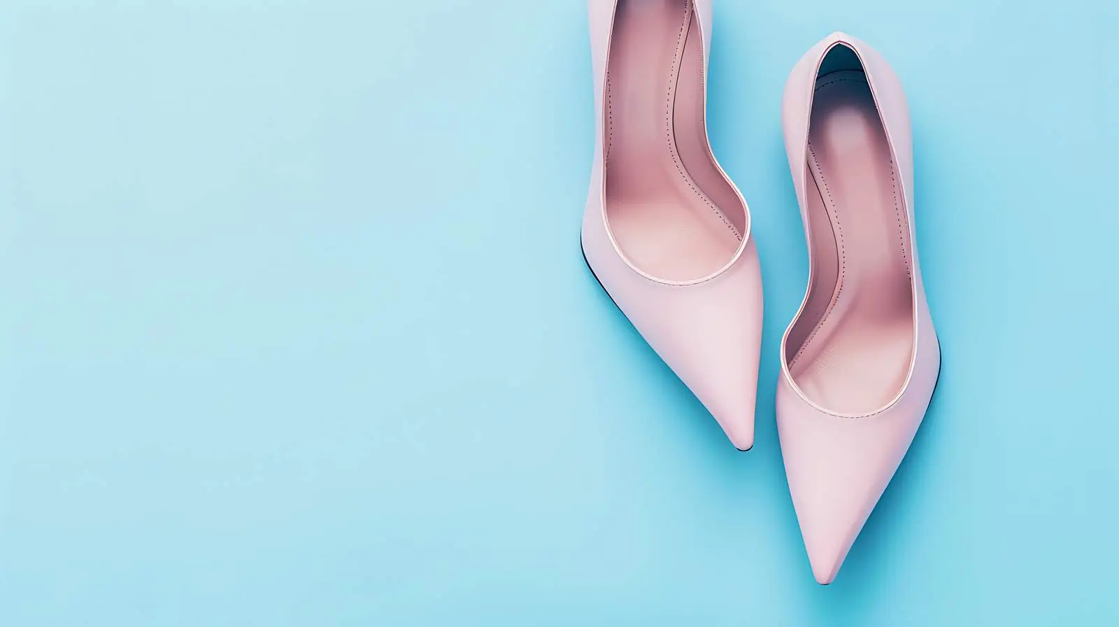 Pale Pink High Heel Shoes on Blue Background — free download from Dotvec