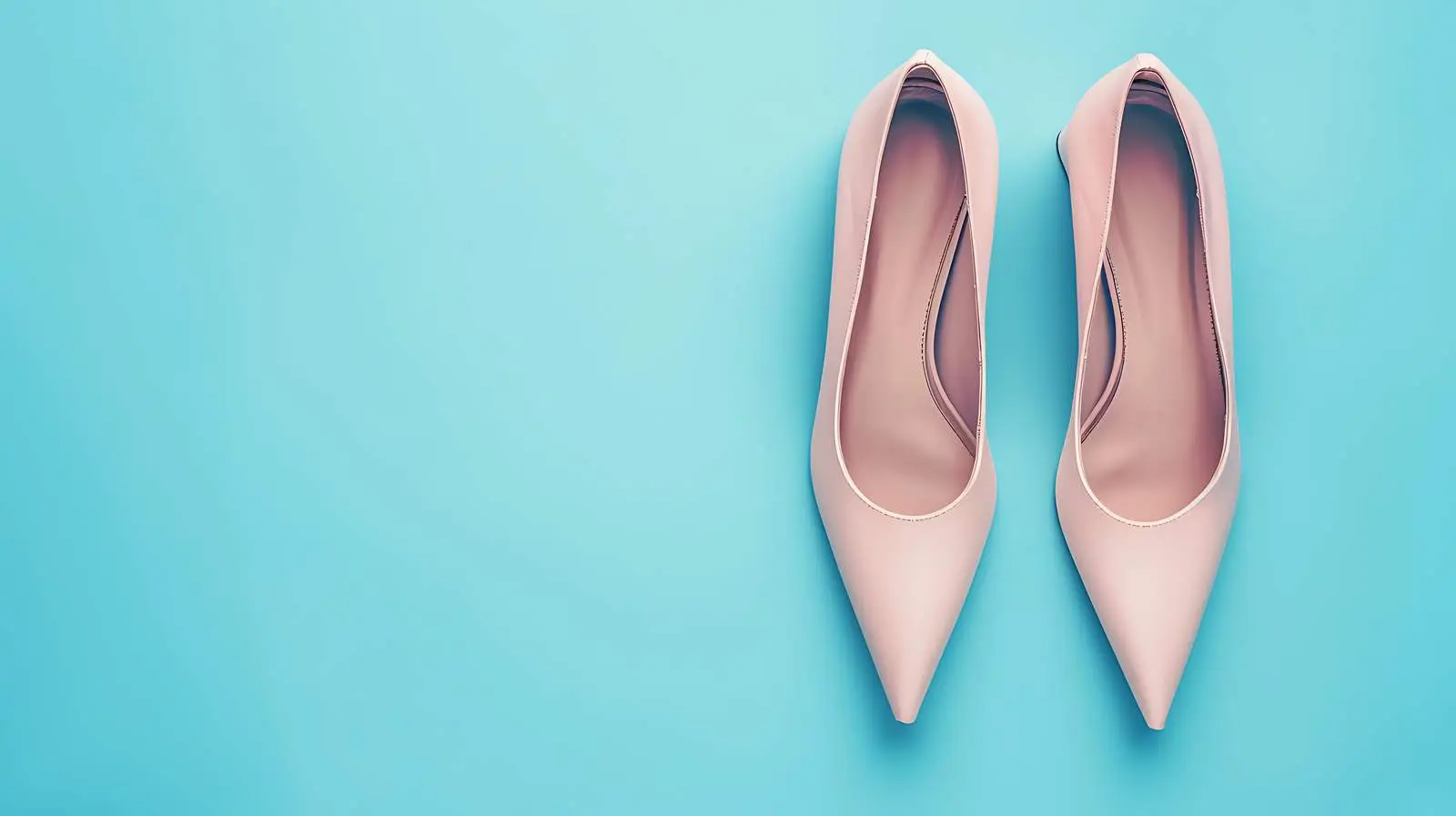 Pale Pink Women High Heel Shoes on Blue Background — free download from Dotvec