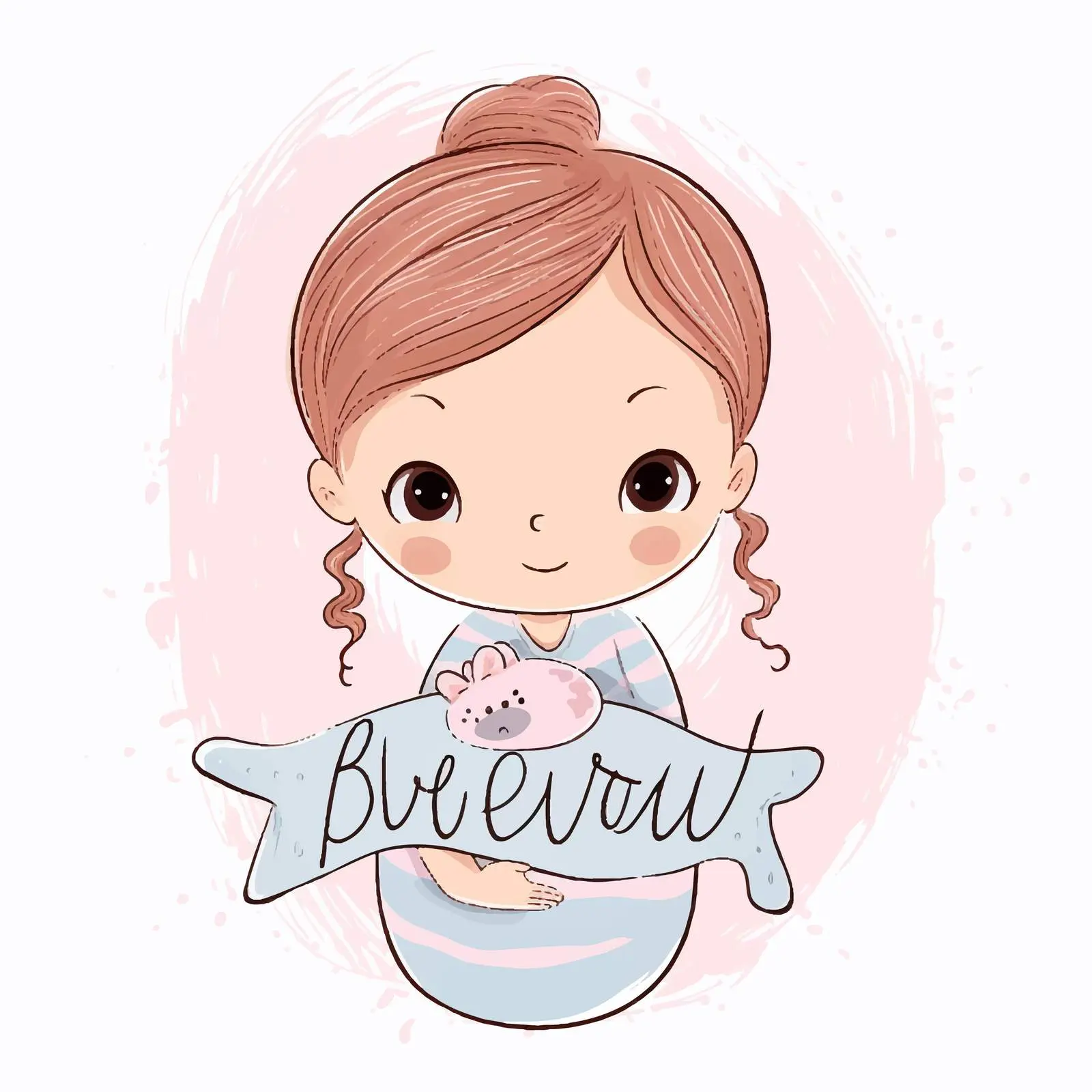 Hello Baby Fashion Card for Newborn Girls — free download from Dotvec