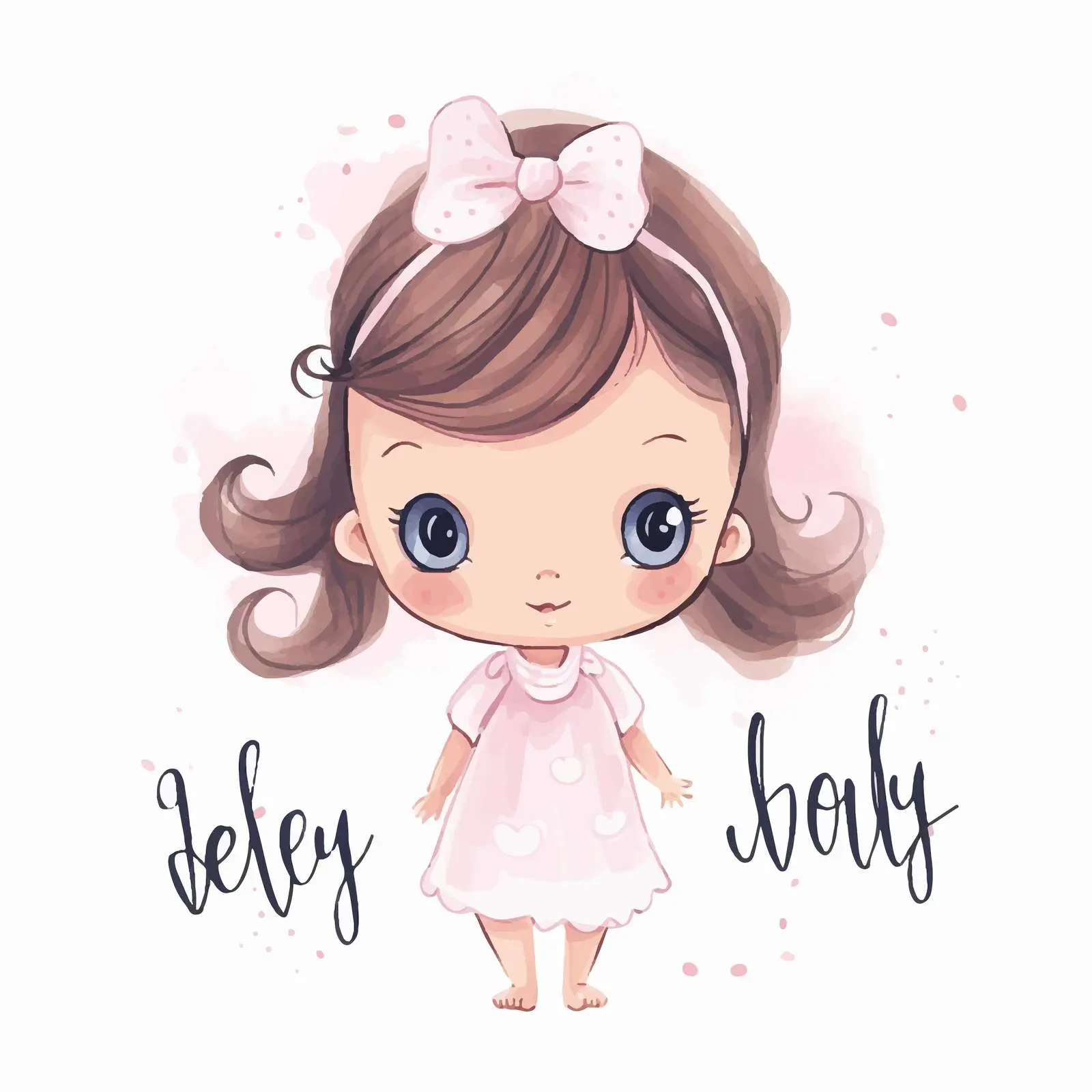 Hello Baby Girl Newborn Fashion Card Design — free download from Dotvec
