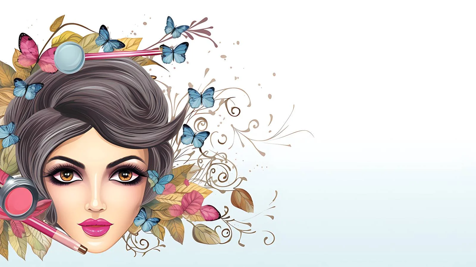 Chic Cosmetics on Horizontal Fashion Background — free download from Dotvec