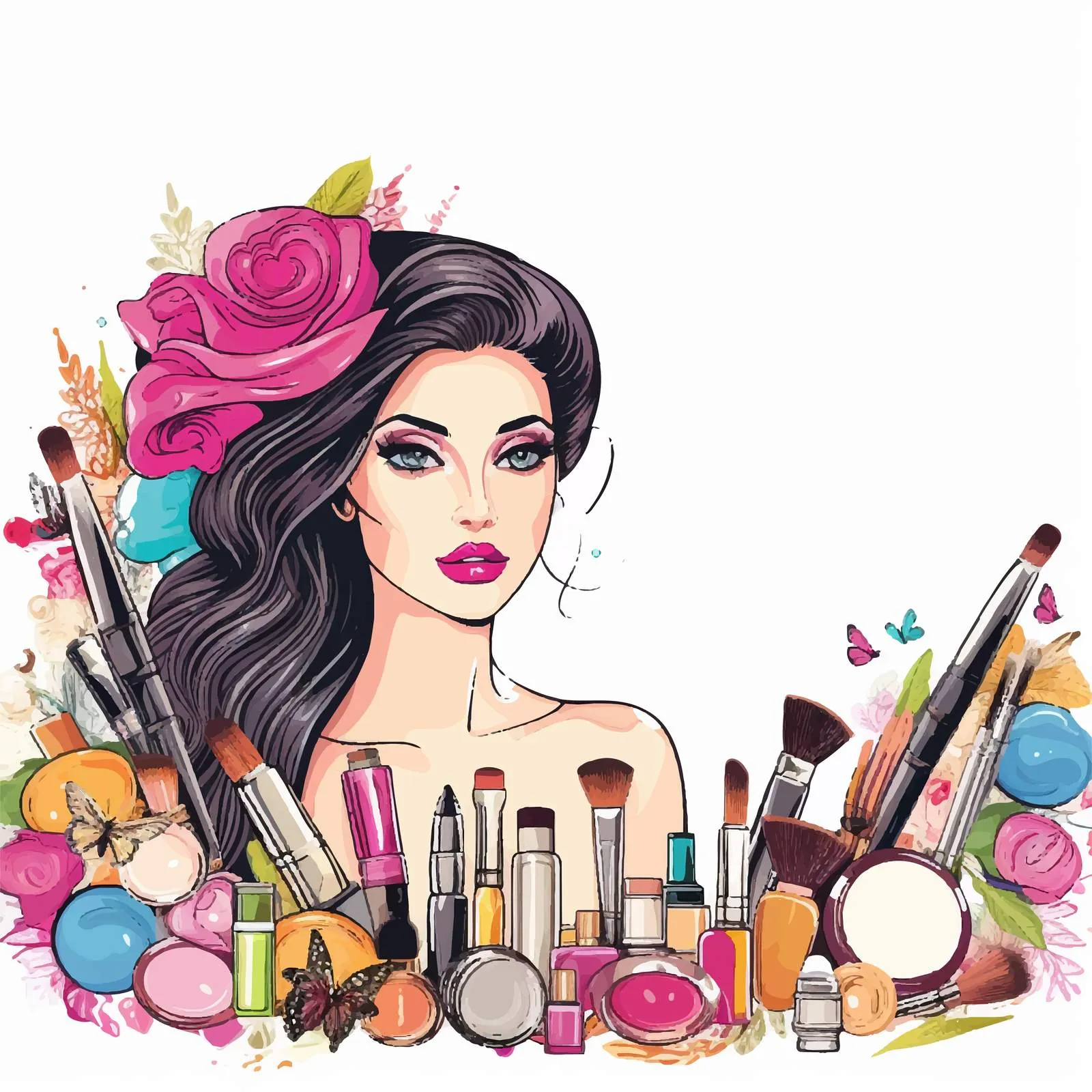 Elegant Fashion Cosmetics Background with Make-Up Artist — free download from Dotvec
