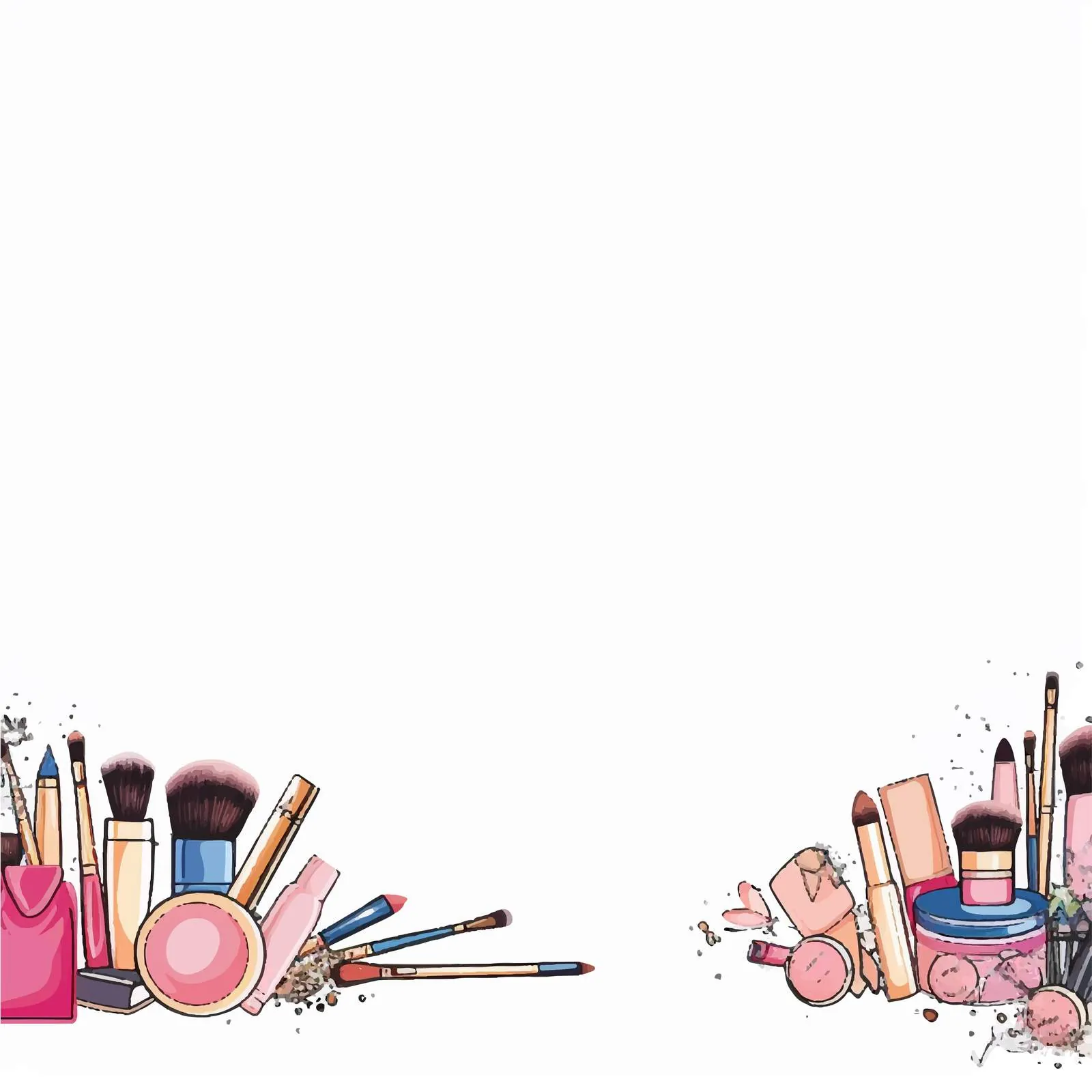 Makeup Artist Fashion Cosmetics Horizontal Background — free download from Dotvec