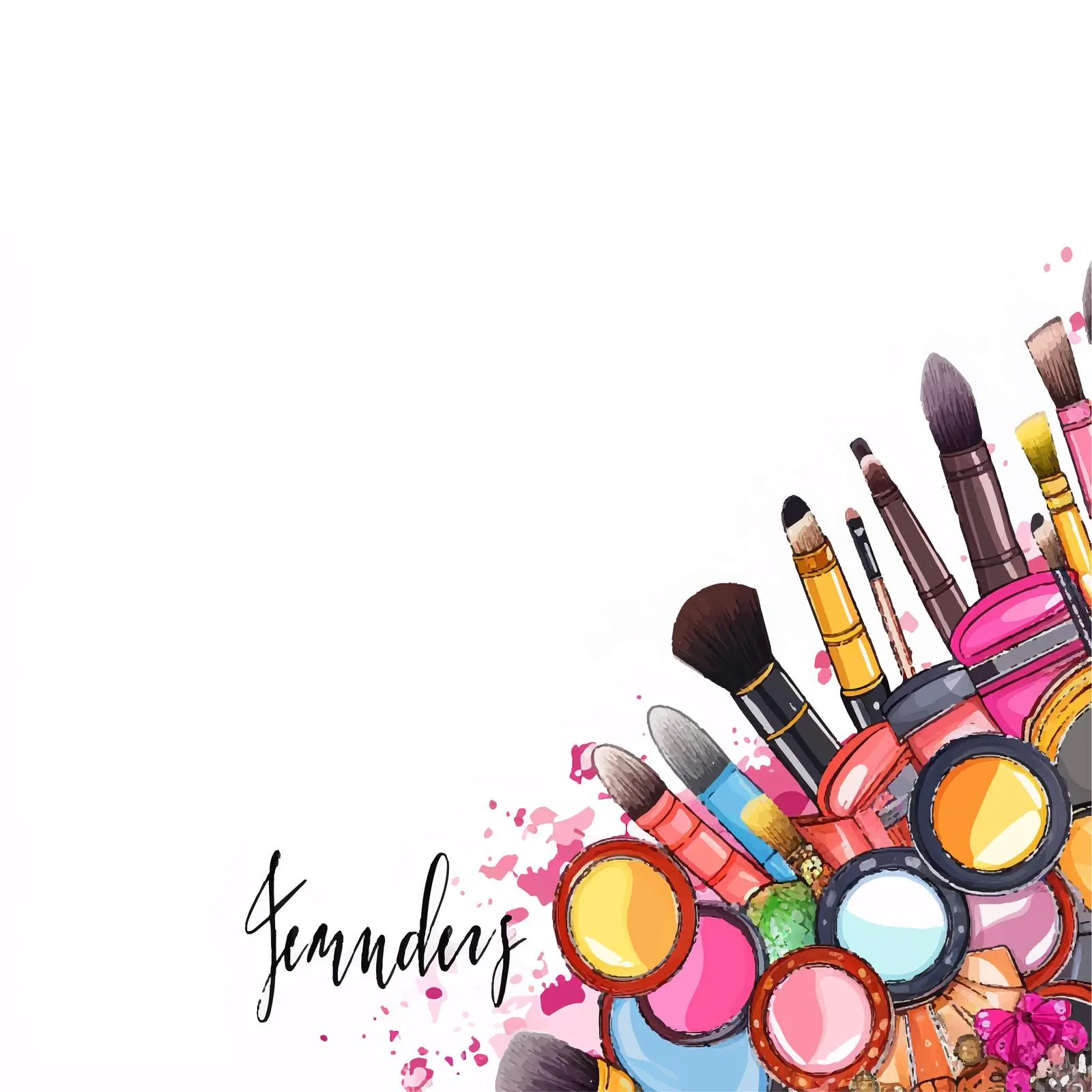 Fashion Cosmetics Horizontal Background with Makeup Artist — free download from Dotvec