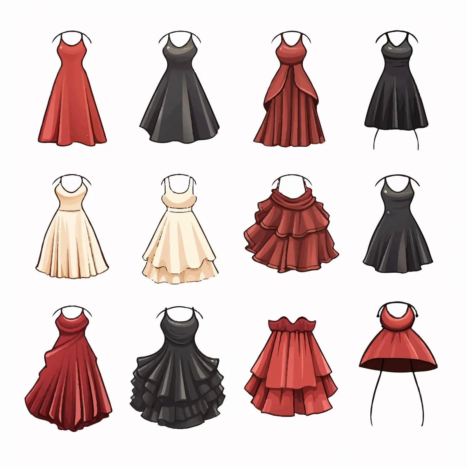 Stylish Cartoon Female Fashion Garment Vector Illustration — free download from Dotvec