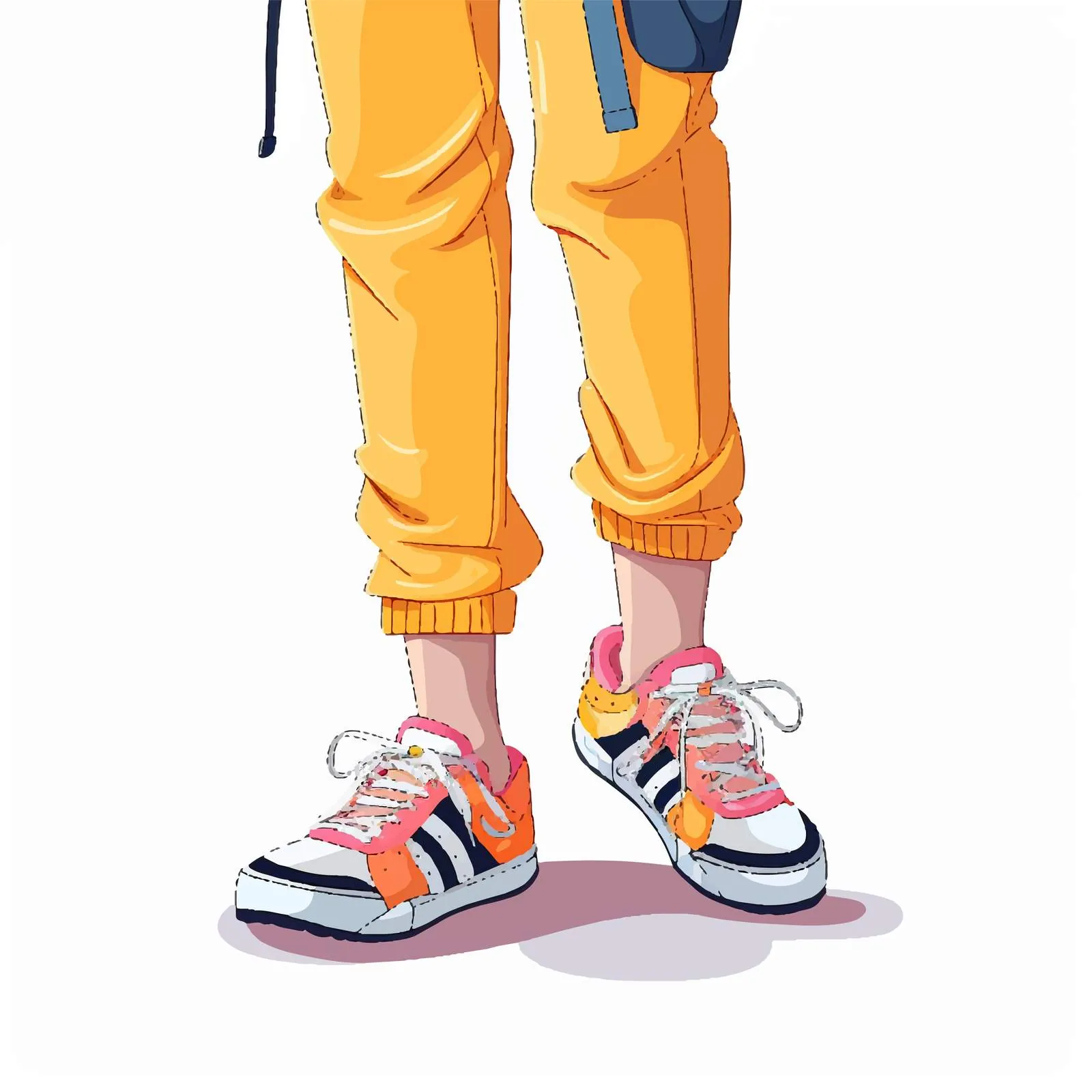 Fashionable Gumshoes on Women's Legs in Pants – free casual outfits image from Dotvec