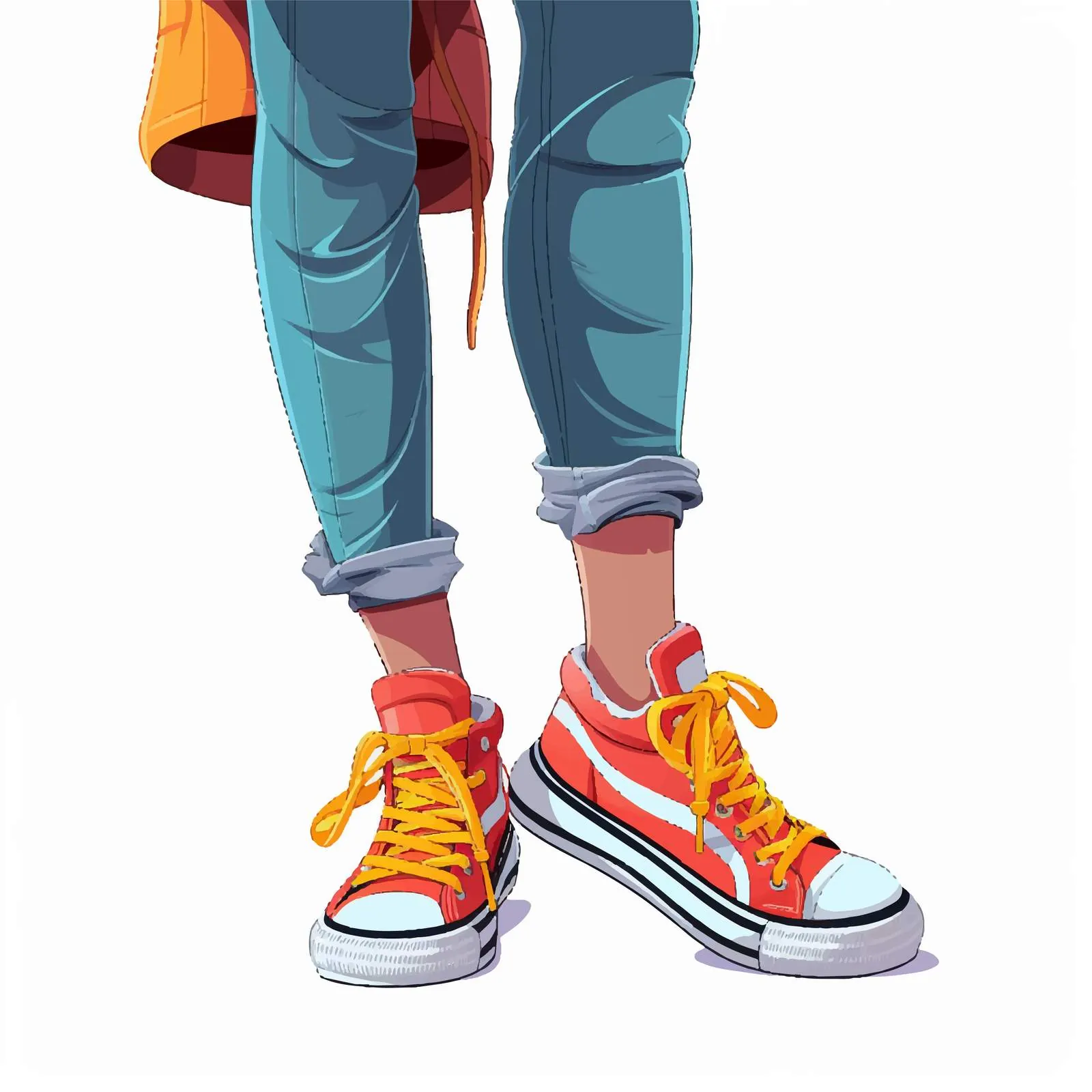 Fashionable Gumshoes on Girls' Legs in Pants – free playful attire image from Dotvec