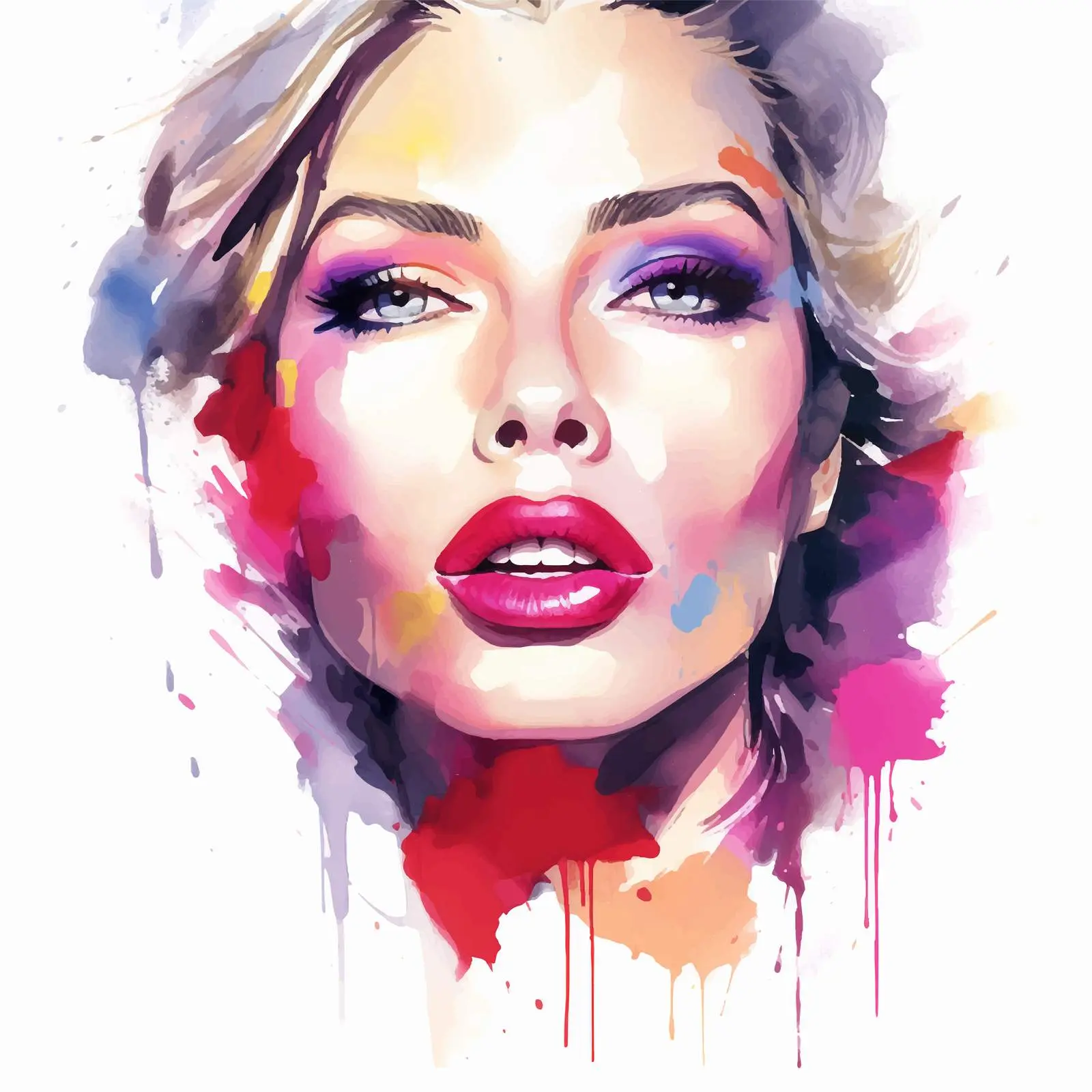 Bright Girl Applying Lipstick Fashion Illustration — free download from Dotvec