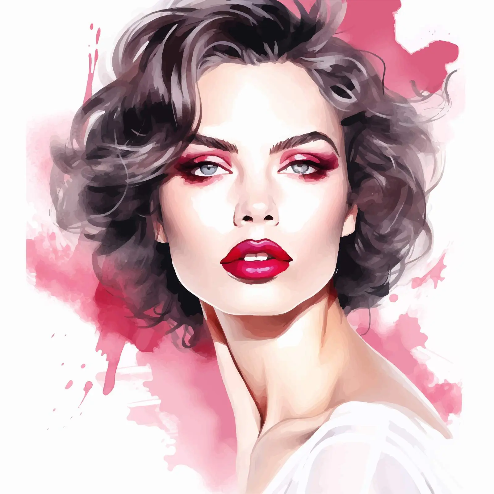 Bright Girl Applying Lip Makeup Illustration — free download from Dotvec