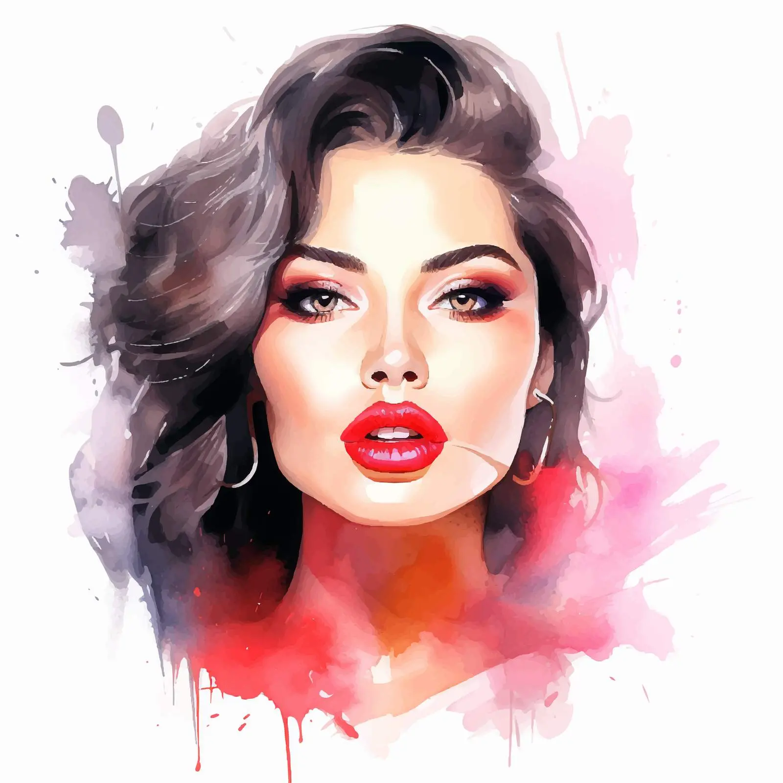 Bright Girl with Lipstick Fashion Illustration — free download from Dotvec