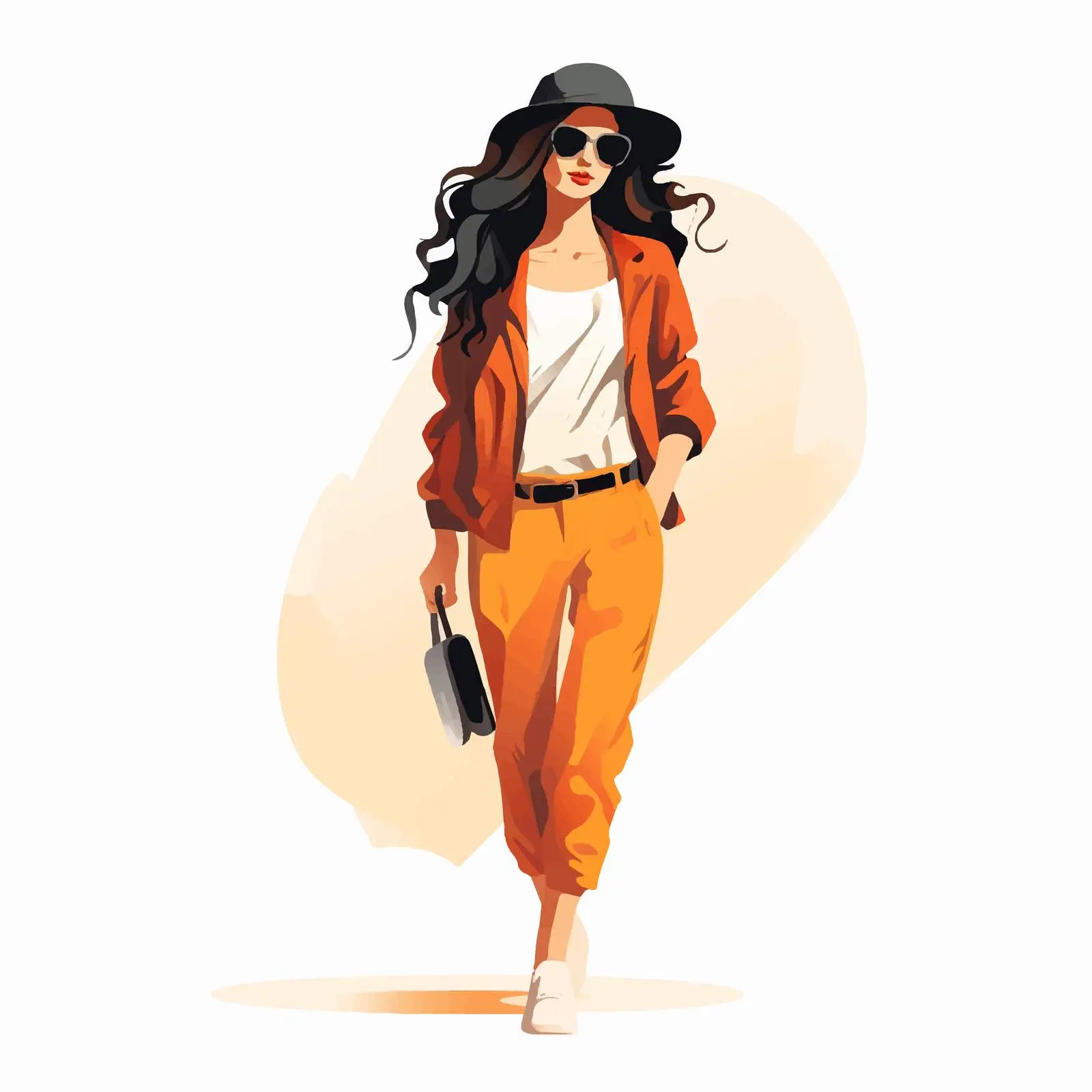 Fashion Girl Illustration in Flat Style — free download from Dotvec