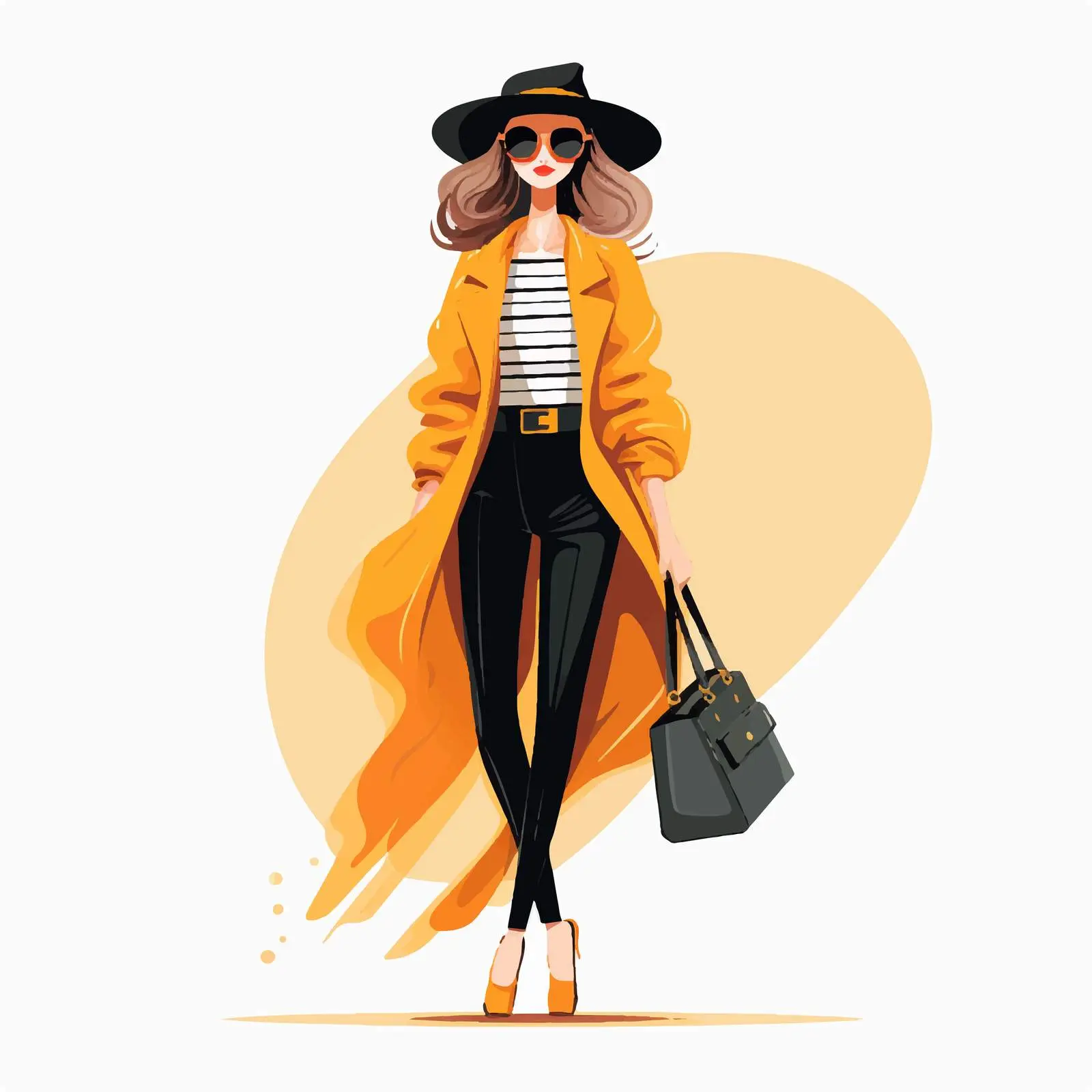 Flat Style Fashion Girl Illustration — free download from Dotvec