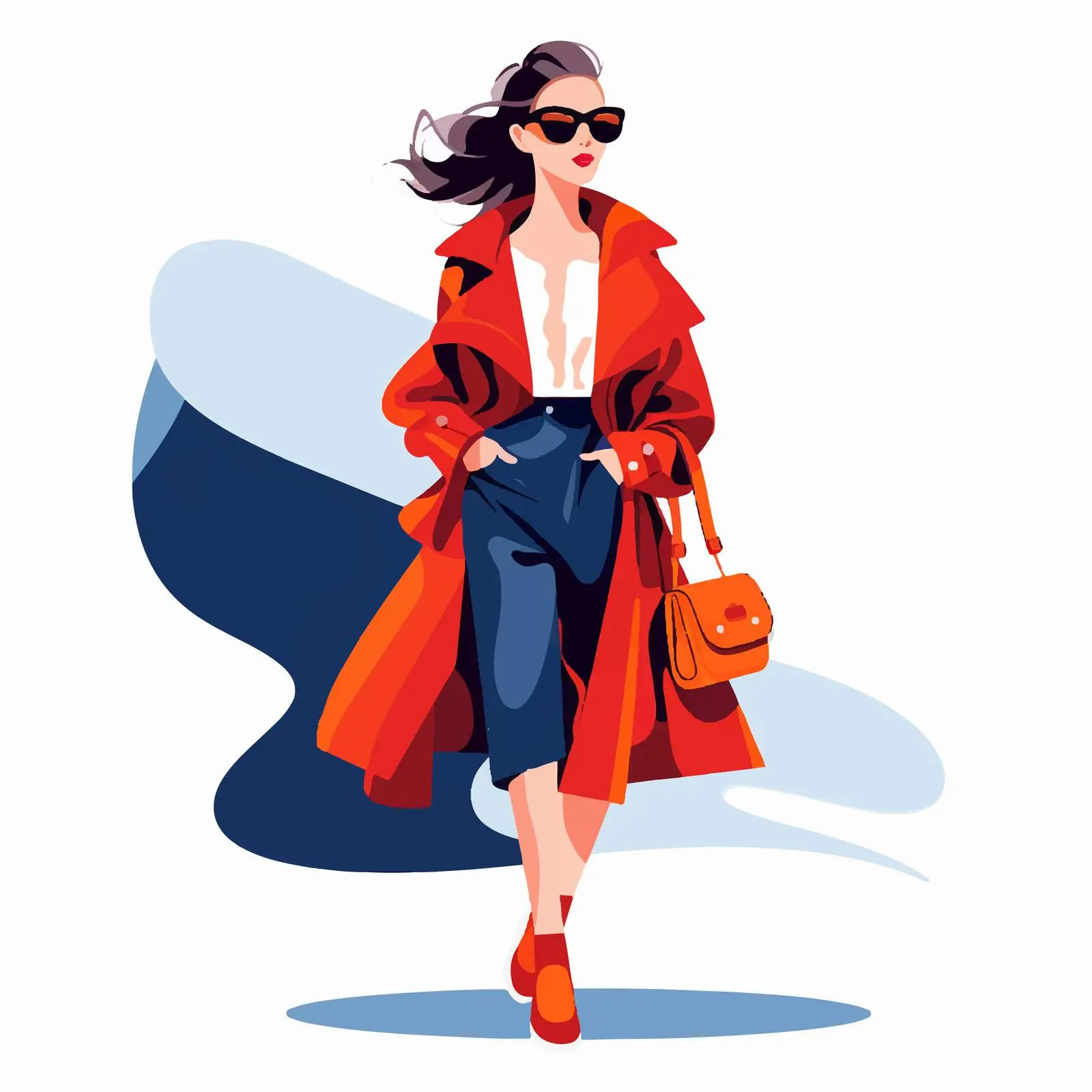 Fashion Girl Illustration in Flat Style — free download from Dotvec