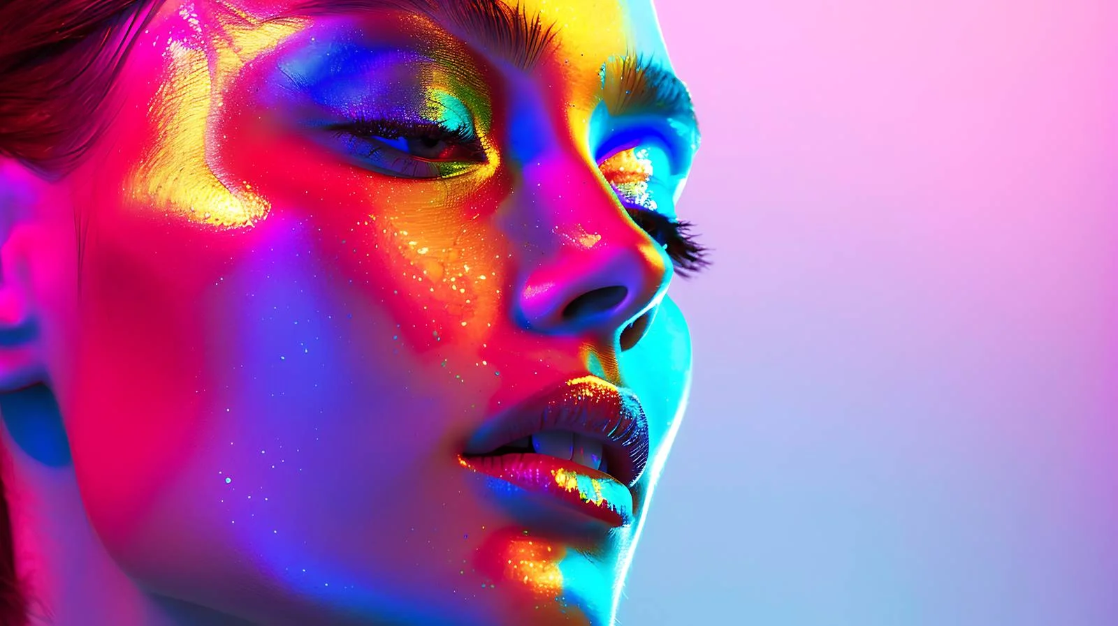 Vibrant Fashion Model with Colorful Makeup — free download from Dotvec
