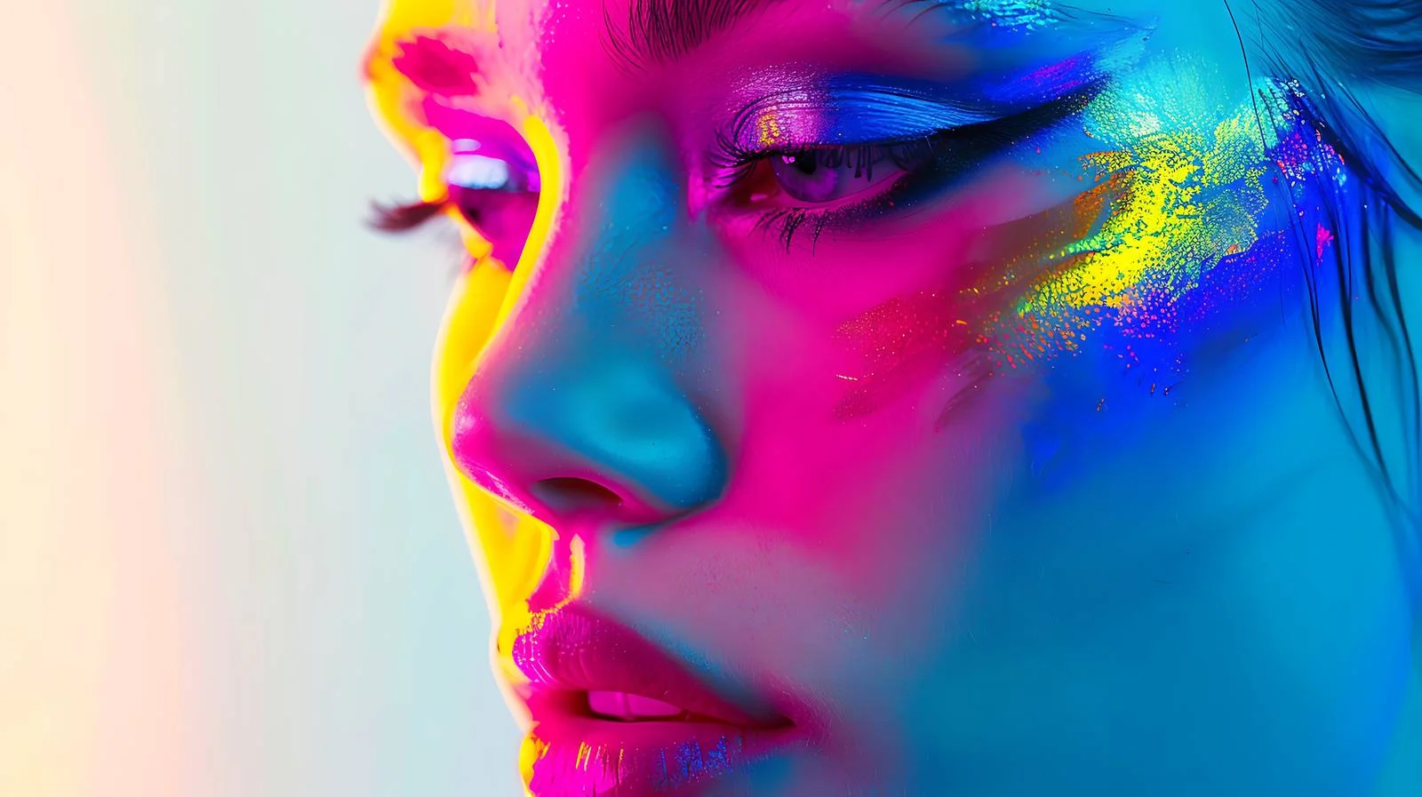 Vibrant Makeup Fashion Model Portrait — free download from Dotvec