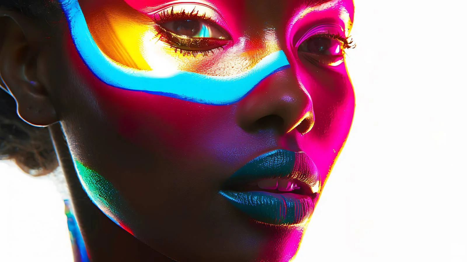 Vibrant Makeup Fashion Model Portrait — free download from Dotvec