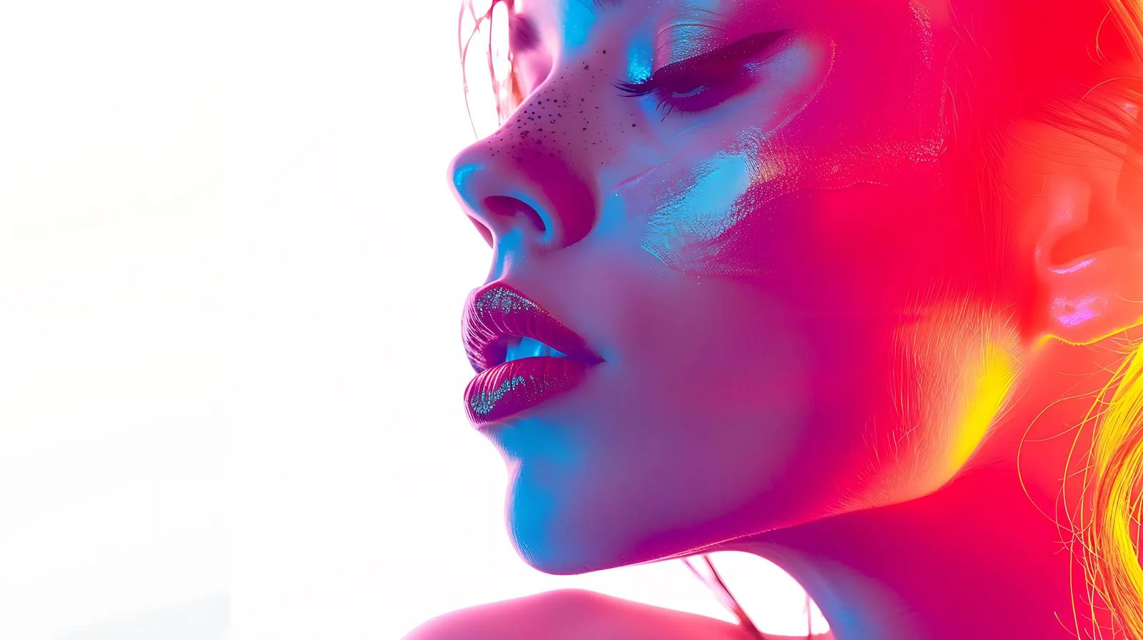 Vibrant Fashion Model with Colorful Makeup — free download from Dotvec