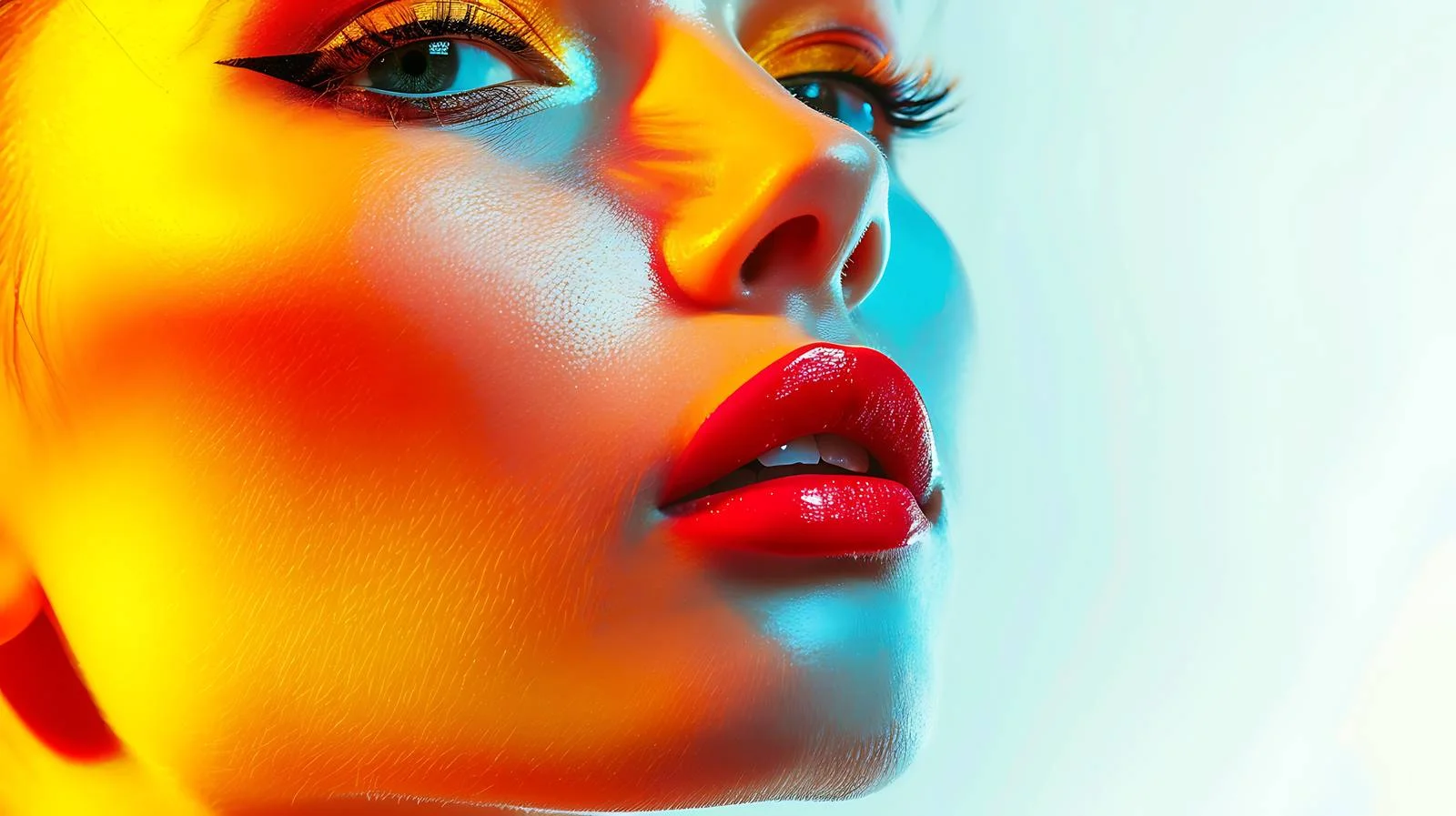 Fashion Model with Bright Make-up Posing — free download from Dotvec