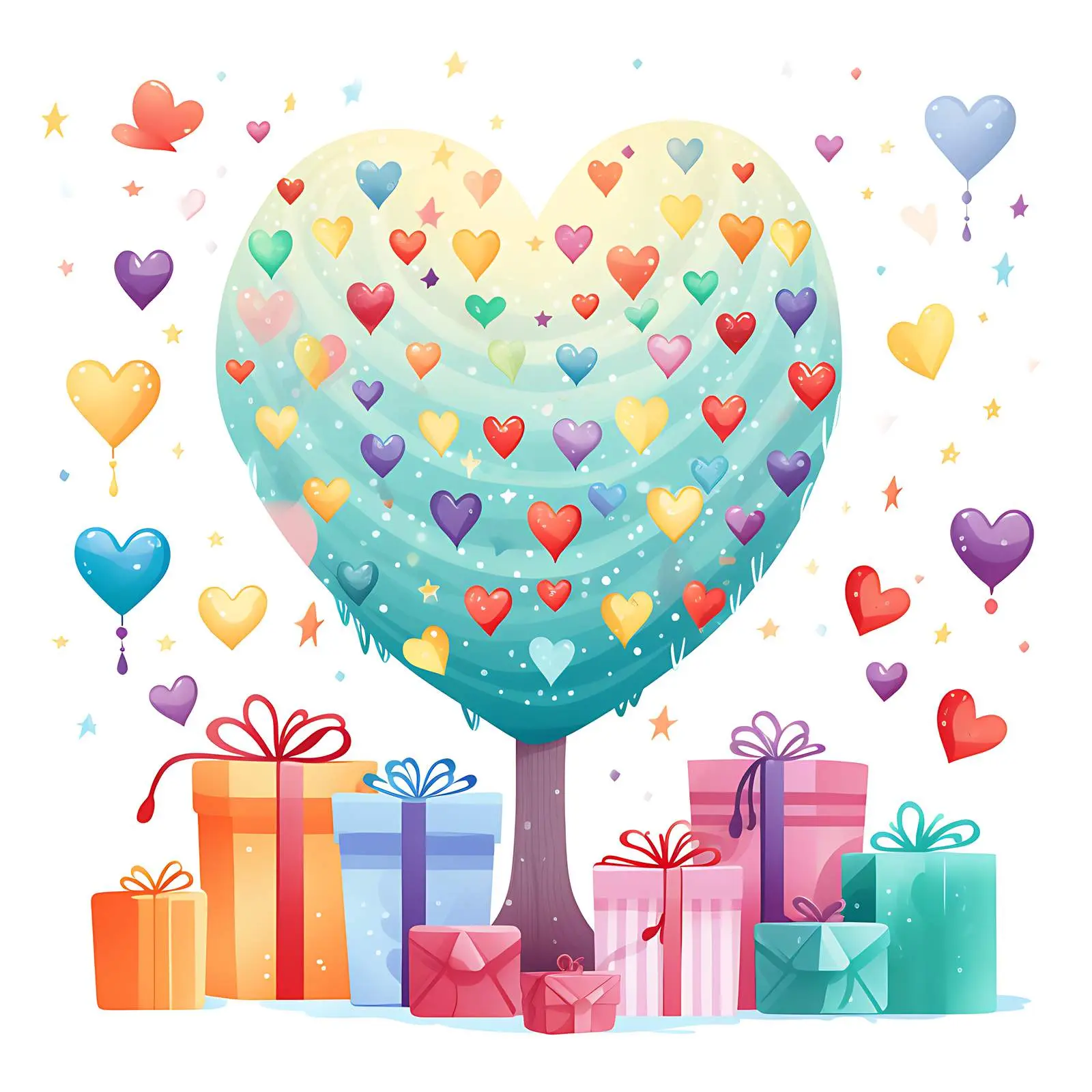 Christmas Tree Gifts and Heart Pattern Design — free download from Dotvec