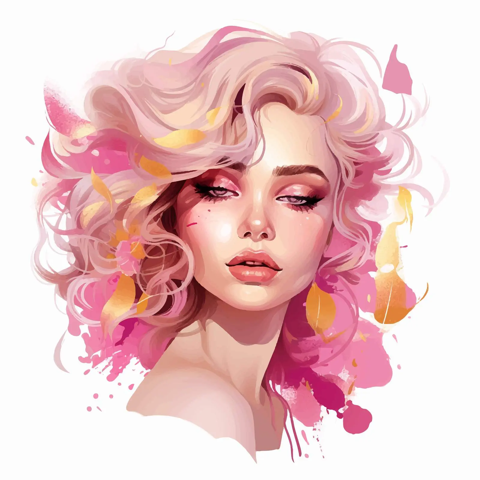 Fashion Portrait of Girl with Gold Elements — free download from Dotvec