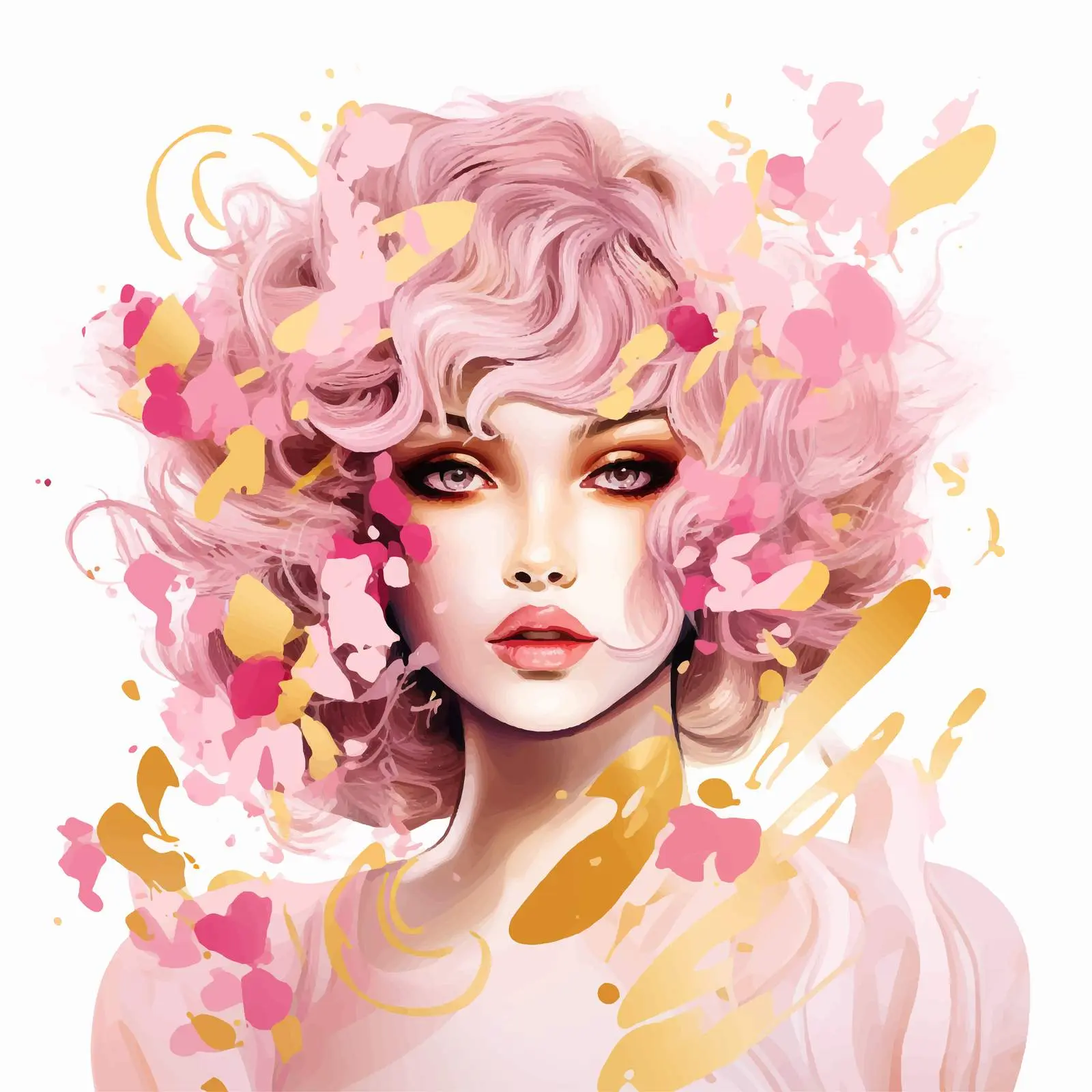 Fashion Portrait of Girl in Graphic Art — free download from Dotvec