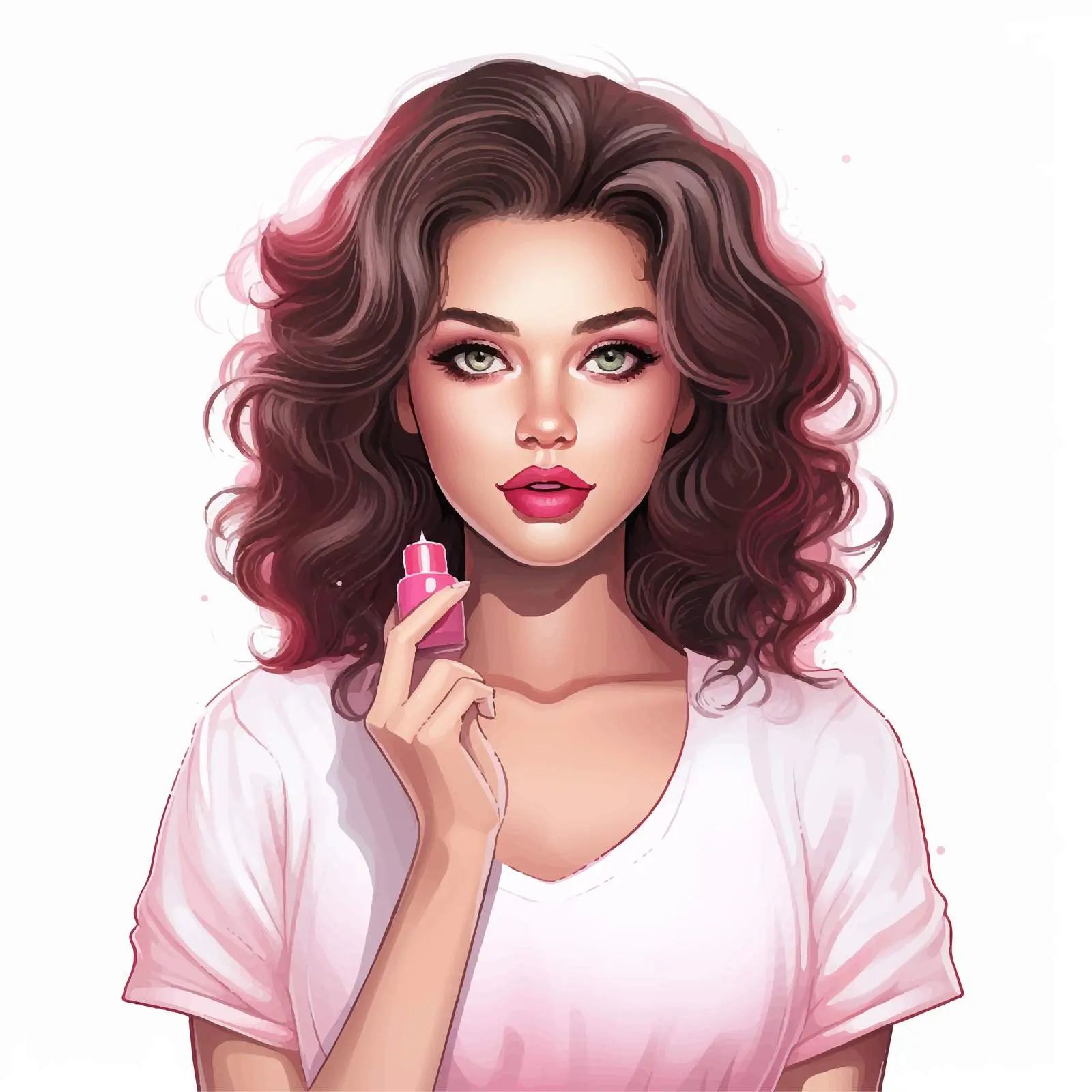 Fashion Portrait of Girl with Lip Gloss — free download from Dotvec