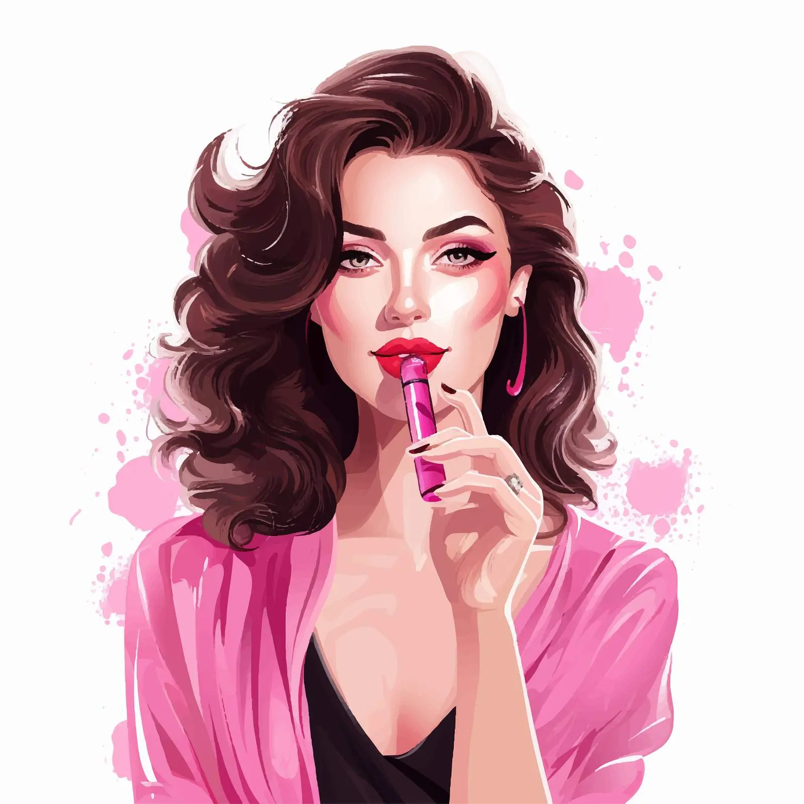 Fashion Portrait of Girl with Lip Gloss — free download from Dotvec
