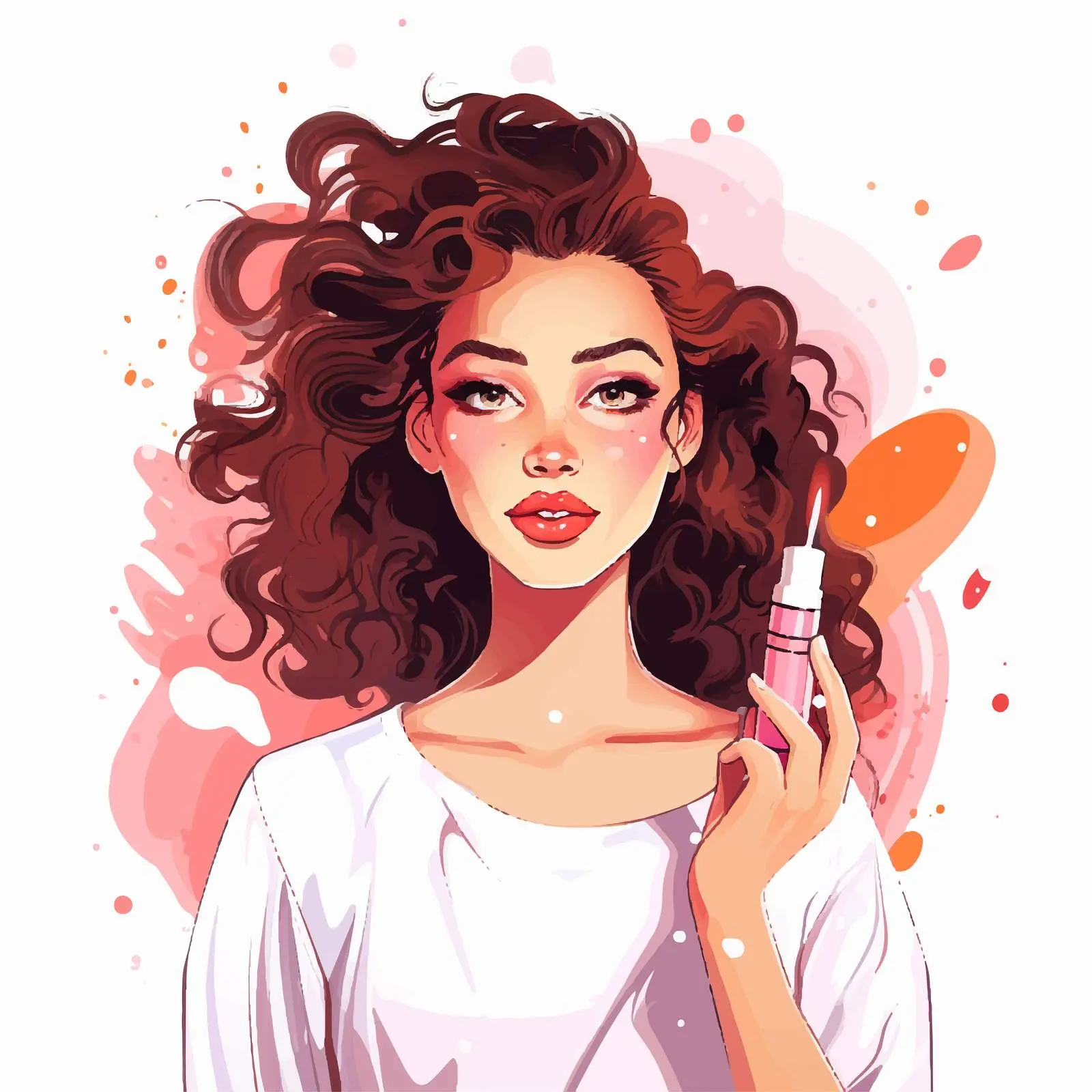 Girl Holding Lip Gloss Fashion Portrait — free download from Dotvec