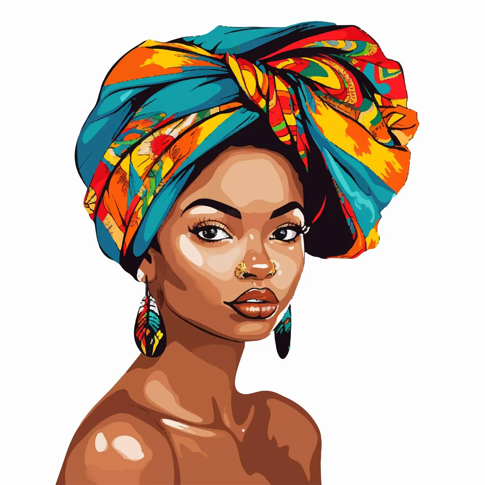 Vibrant African Girl Fashion Portrait Banner – free ethnic fashion image from Dotvec