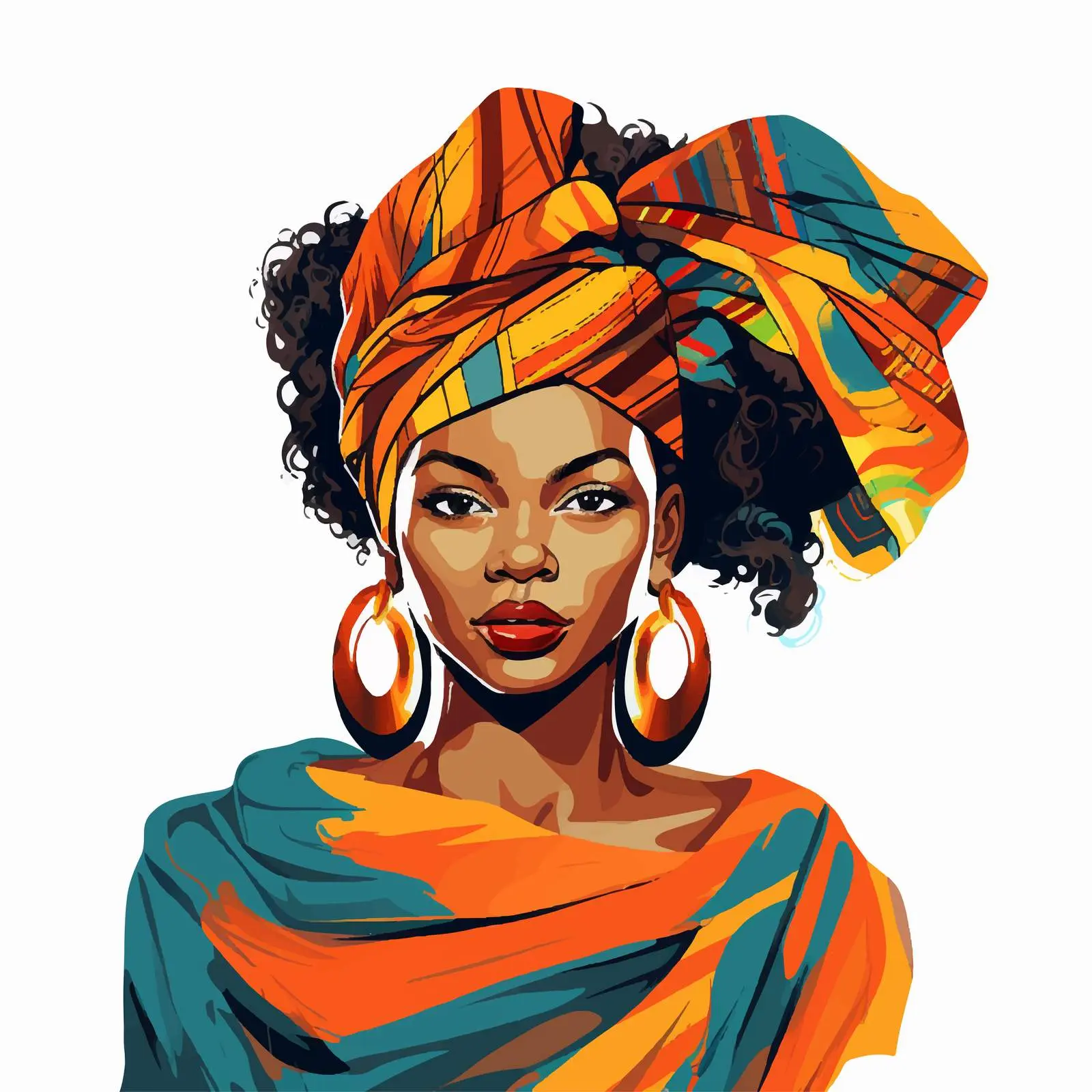Vibrant African Girl Fashion Portrait Vector — free download from Dotvec