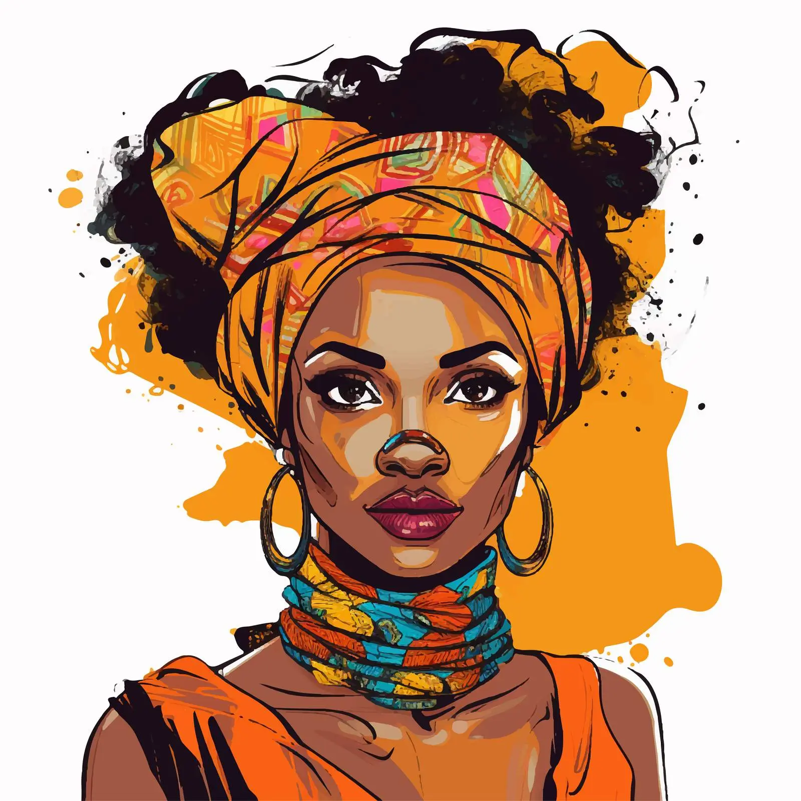 Vibrant African Girl Portrait for Banner Decoration — free download from Dotvec