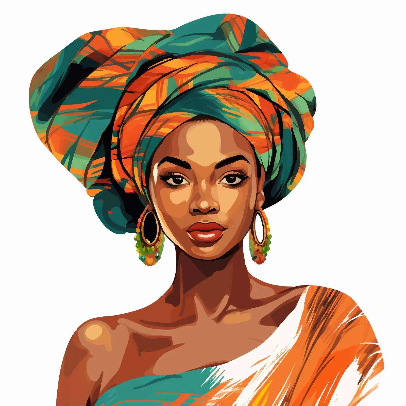 Vibrant Fashion Portrait of African Girl — free download from Dotvec