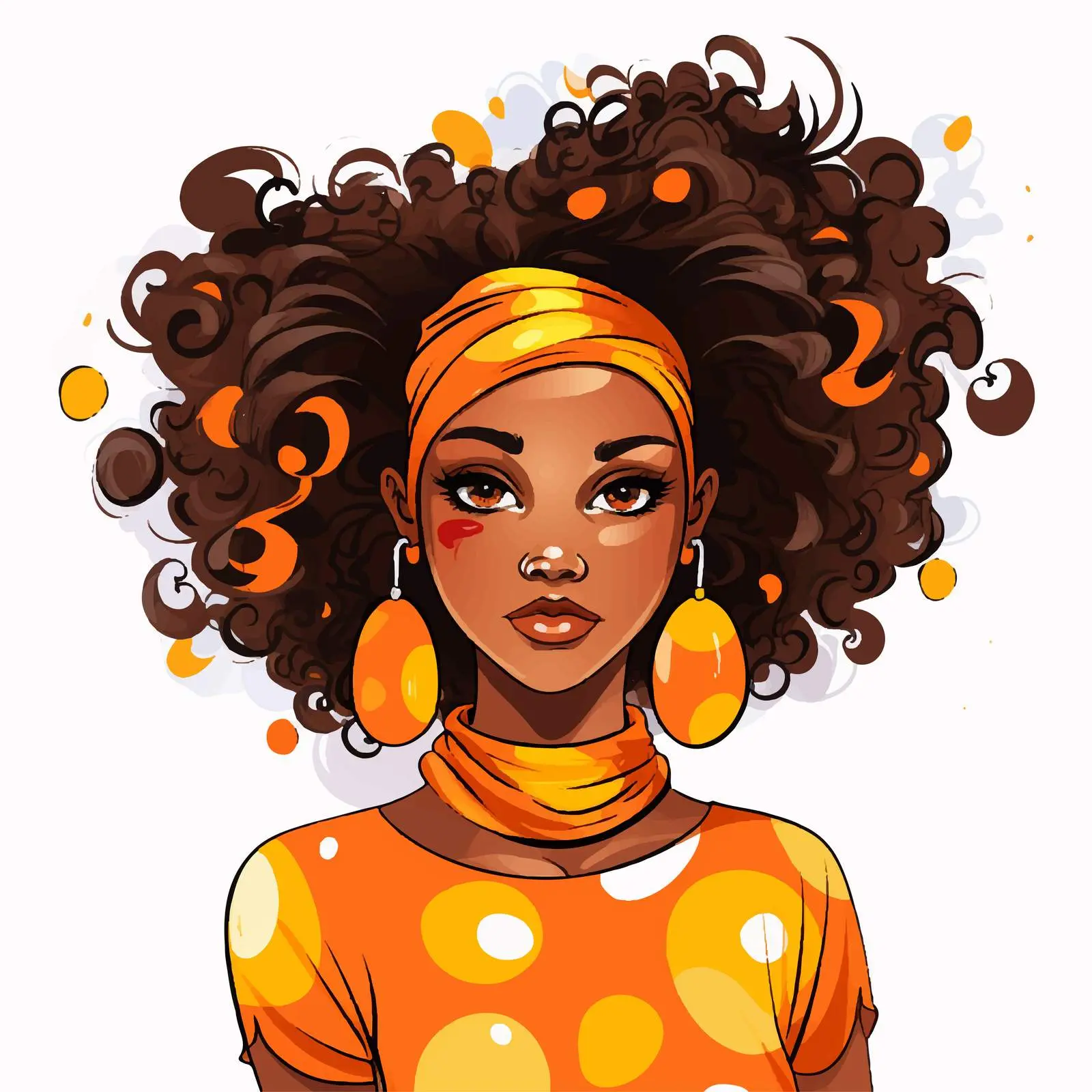 Fashion Portrait of African Girl with Puffy Hair – free hair fashion image from Dotvec