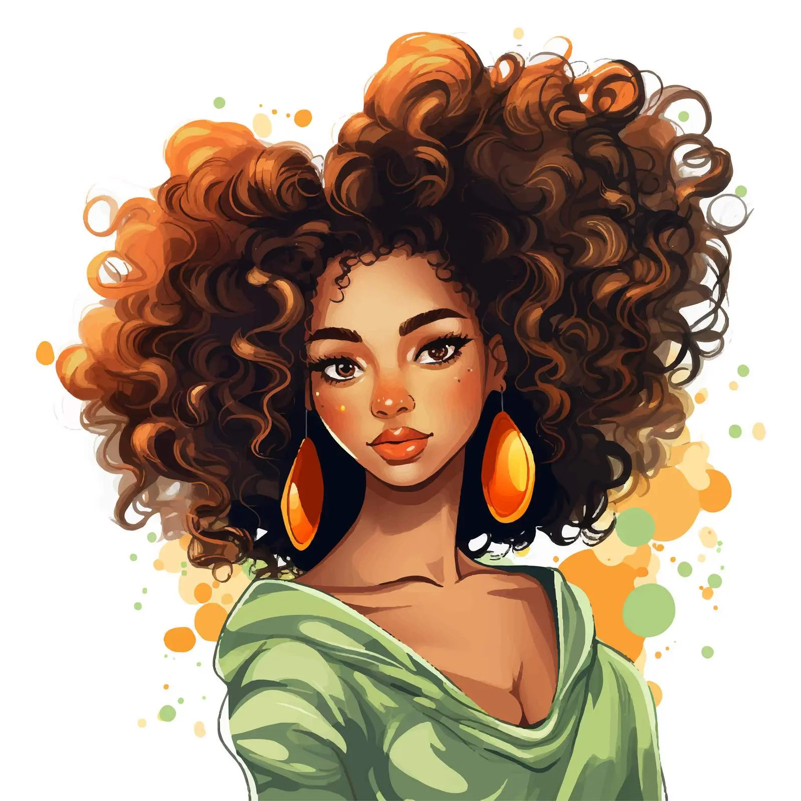 African Girl Fashion Portrait with Puffy Hair — free download from Dotvec