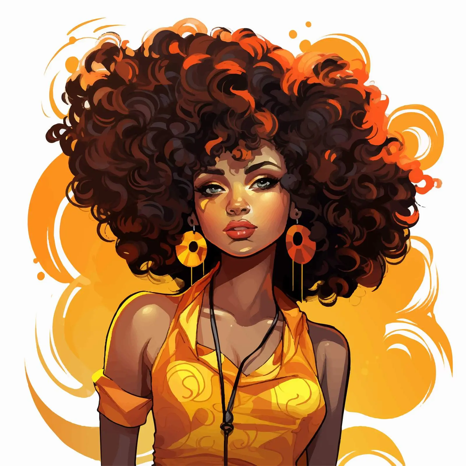 Fashion Portrait of African Girl with Puffy Hair — free download from Dotvec