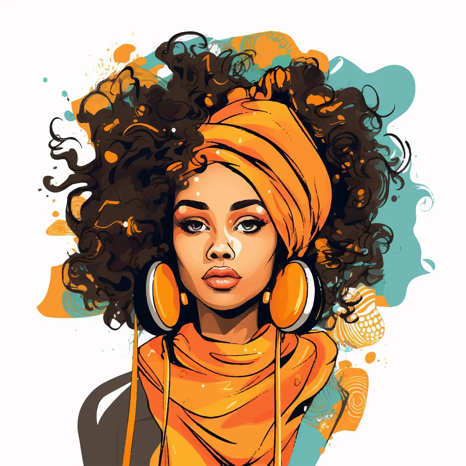 Fashion Portrait of African Girl with Puffy Hair — free download from Dotvec