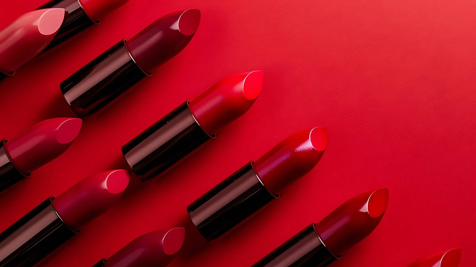 Vibrant Assortment of Red Lipsticks Displayed — free download from Dotvec