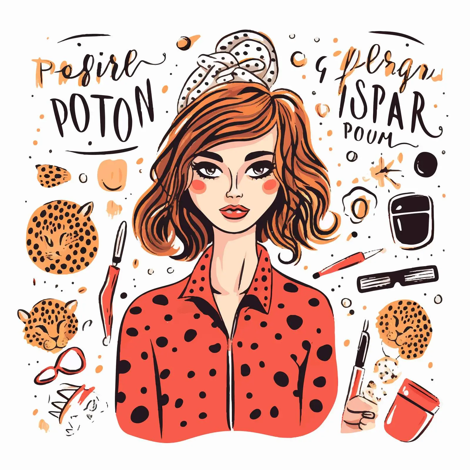 Girl Power Nail Art Vector Design — free download from Dotvec