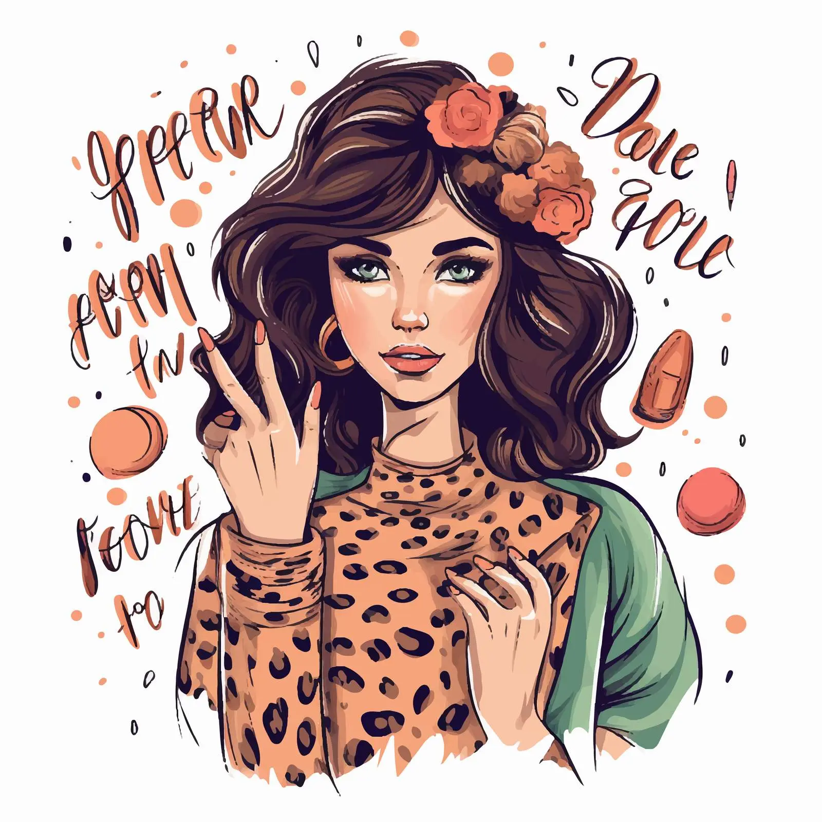 Girl Power Nail Art with Handwritten Quote — free download from Dotvec