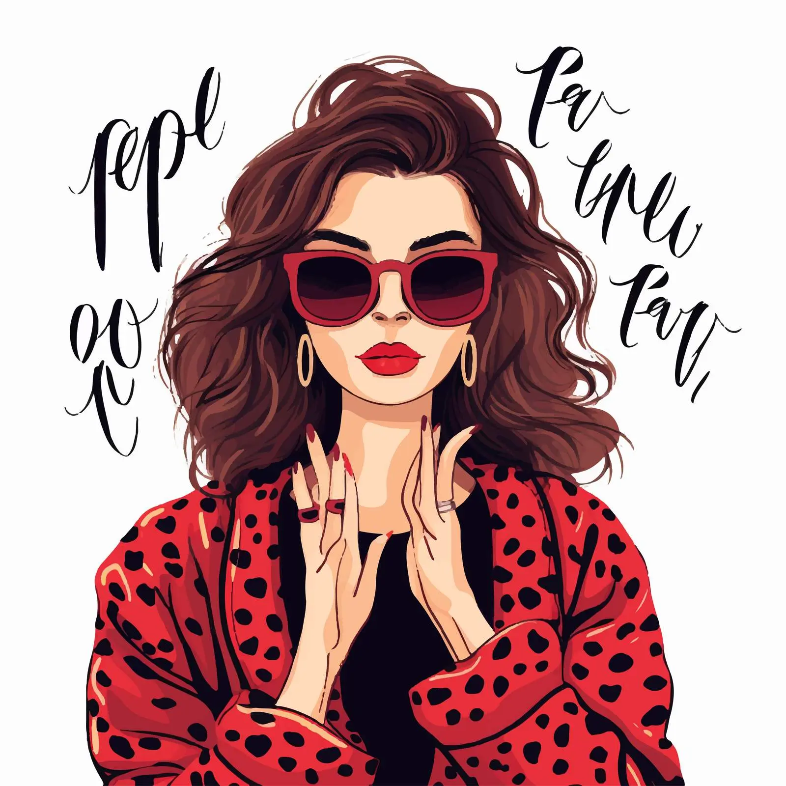 Girl Power Nail Design with Handwritten Quote — free download from Dotvec