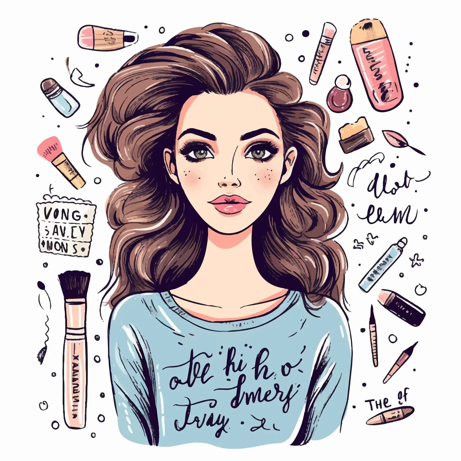 Trendy Fashion Set with Handwritten Quote – free strength image from Dotvec