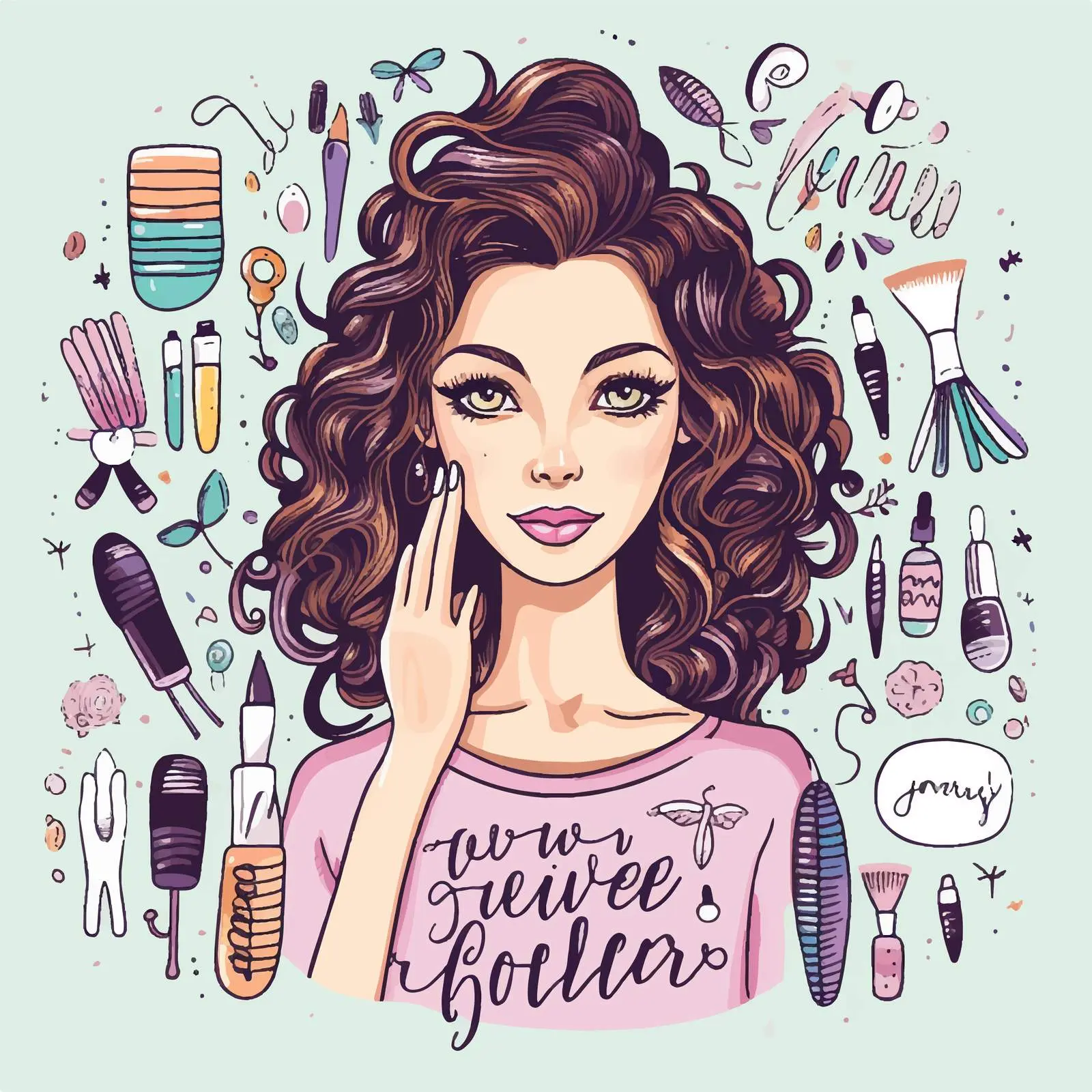 Trendy Girl Nails with Empowering Handwritten Quote – free strength image from Dotvec