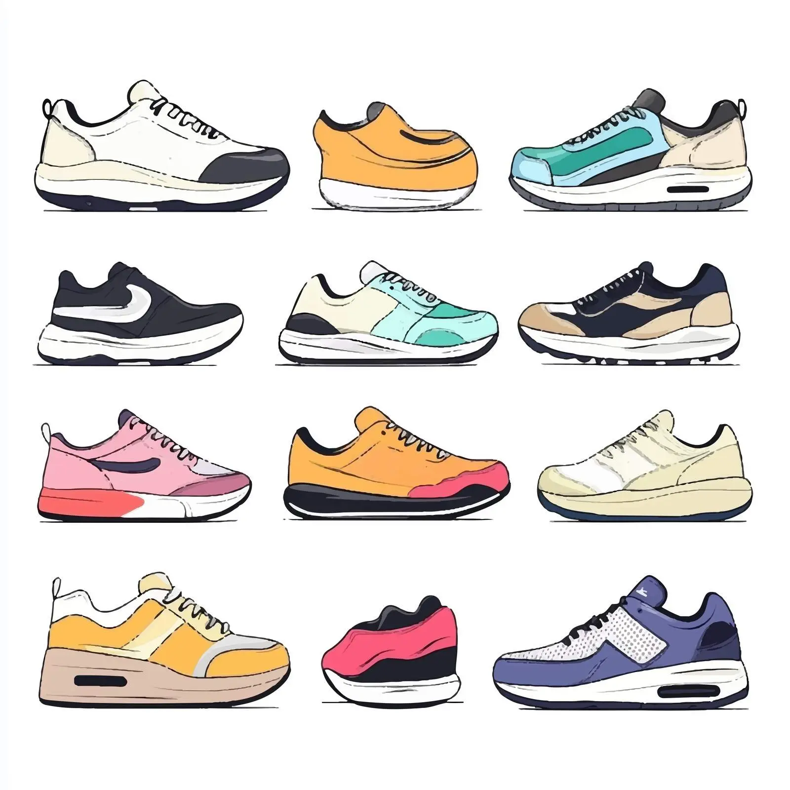 Modern Fashion Sneakers Collection for Active Lifestyle — free download from Dotvec