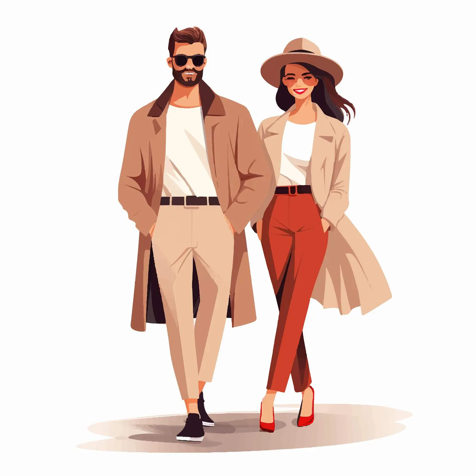 Stylish Modern Man and Woman in Fashion — free download from Dotvec