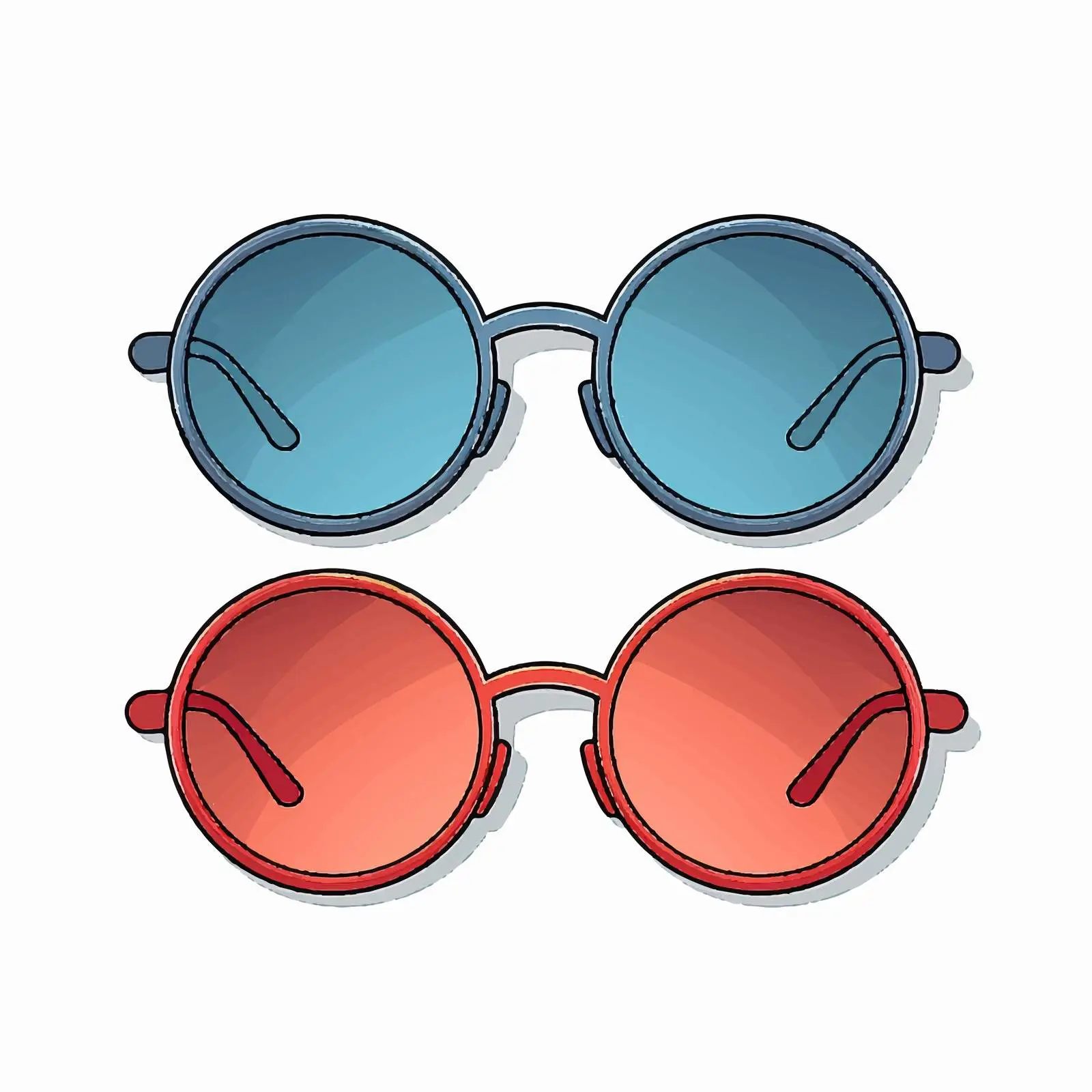Stylish Round Lens Fashion Sunglasses Vector — free download from Dotvec