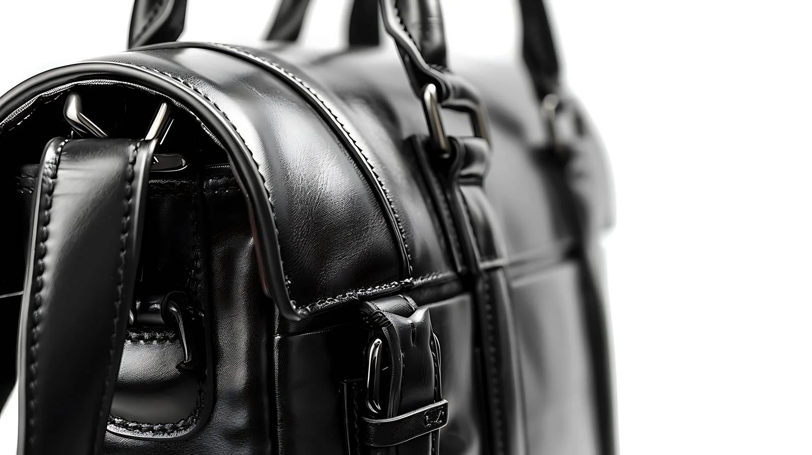 Elegant black leather men's handbag design — free download from Dotvec