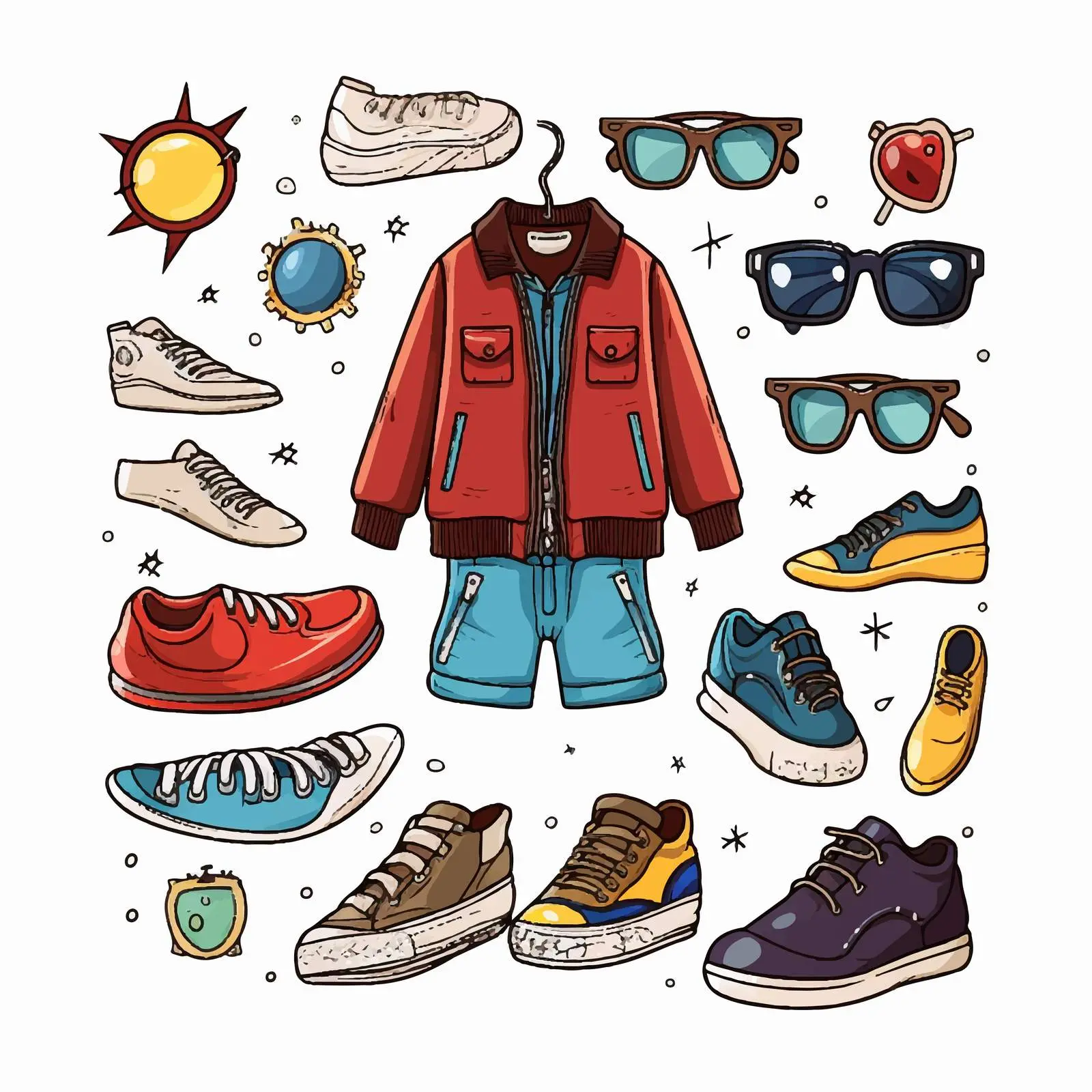 Trendy Kids Clothing Store Design Vector – free kids apparel image from Dotvec